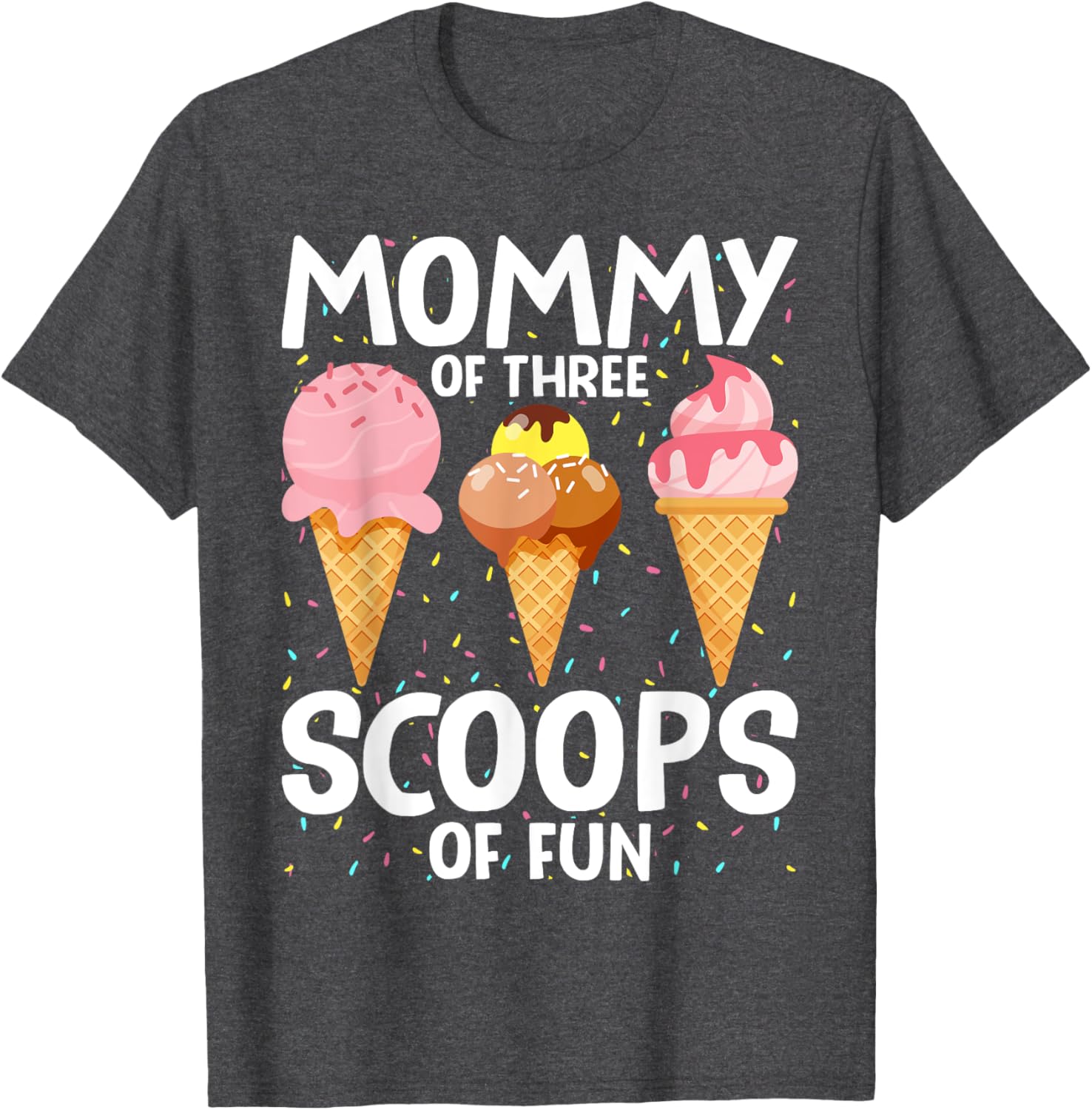 Mommy Mom Ice Cream Birthday T-Shirt for Three Scoops of Fun - 10