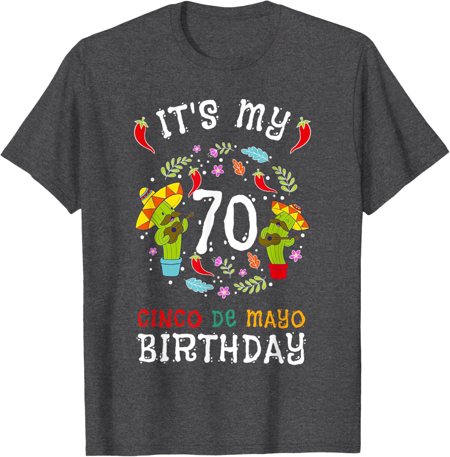 Celebrate 70th Birthday with Fun Cinco De Mayo T-Shirt for Kids and Men - 16