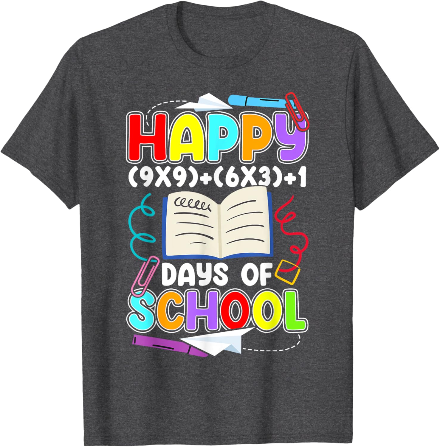 Happy 100 Days of School Math T-Shirt for Kids Celebrating 100th Day - 11