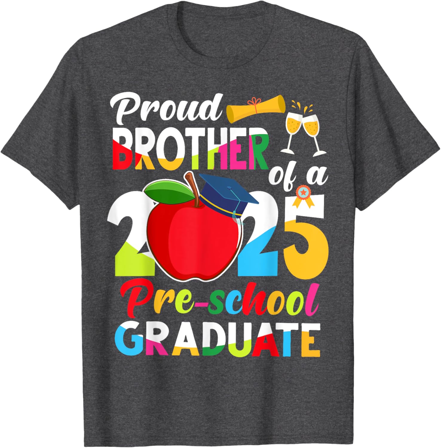 Proud Brother of 2025 Pre-K Graduate Graduation T-Shirt for Kids - 2