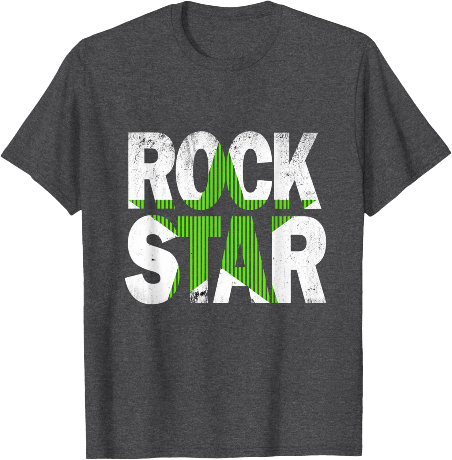 Green Rock Star Distressed Graphic T-Shirt for Trendy Casual Wear - 11