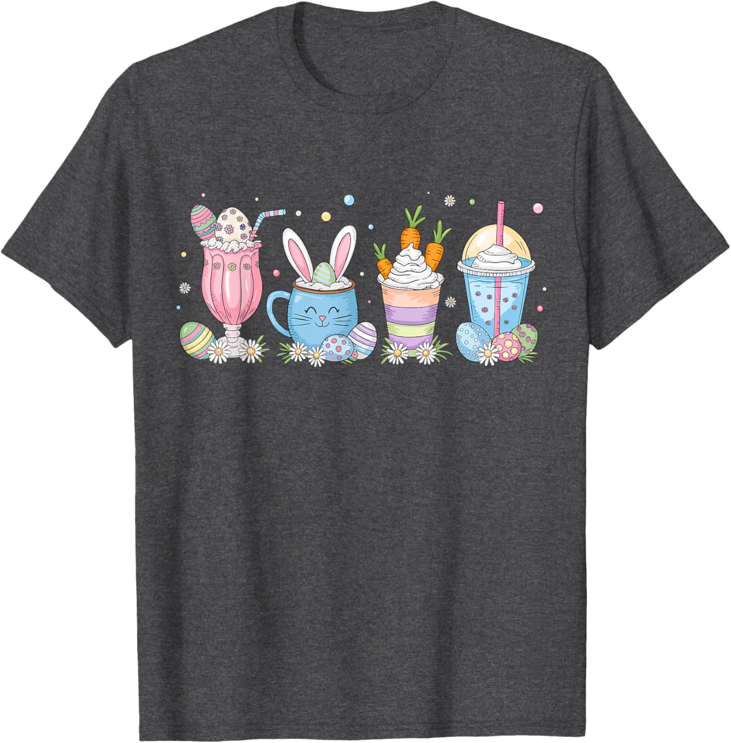 Coffee Lover T-Shirt for Women | Cute Latte Iced Cream Design for Easter - 20