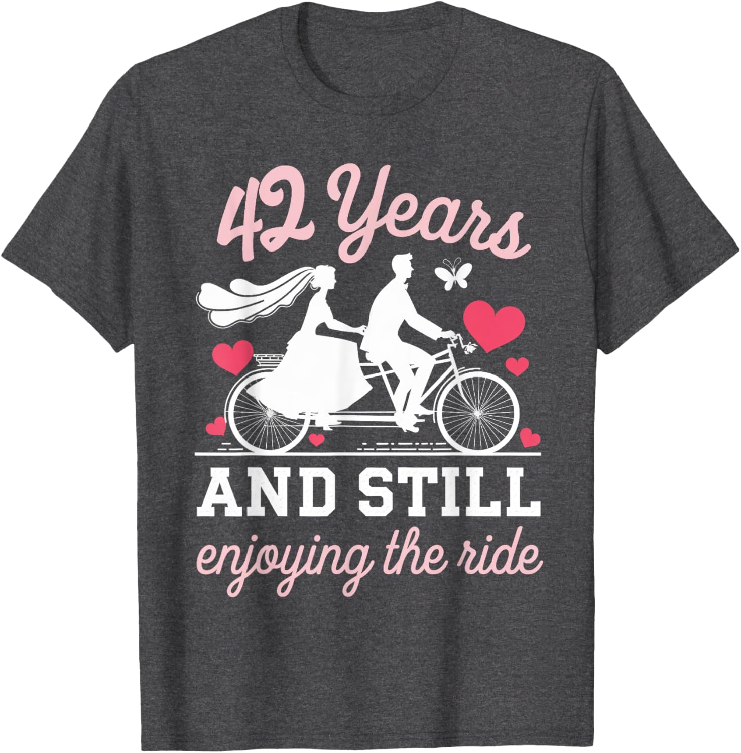 42nd Wedding Anniversary T-Shirt Enjoy the Ride 42 Years of Love - 3
