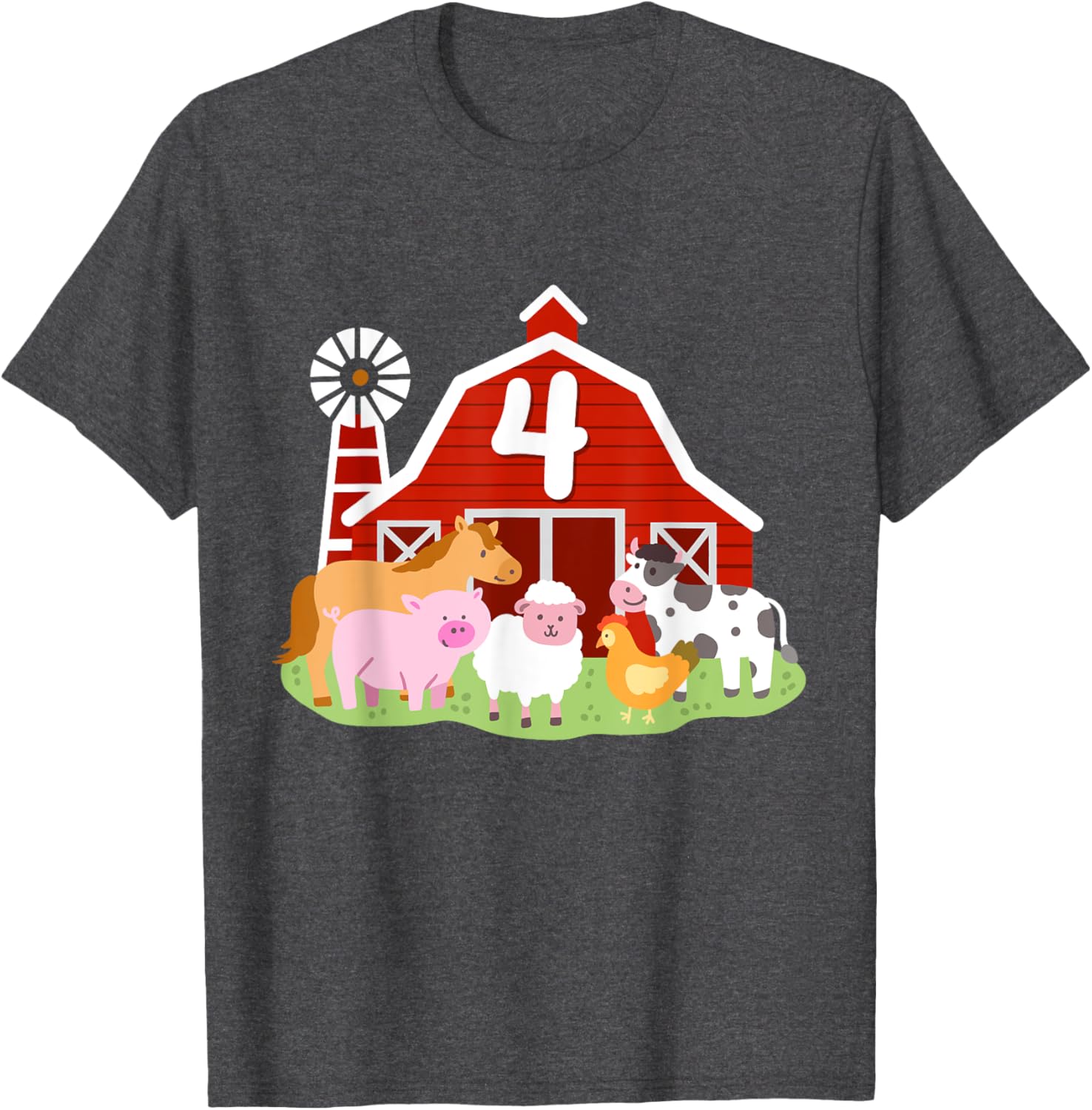 Adorable 4th Birthday Farm Animals T-Shirt for Boys Toddler Party Fun - 22