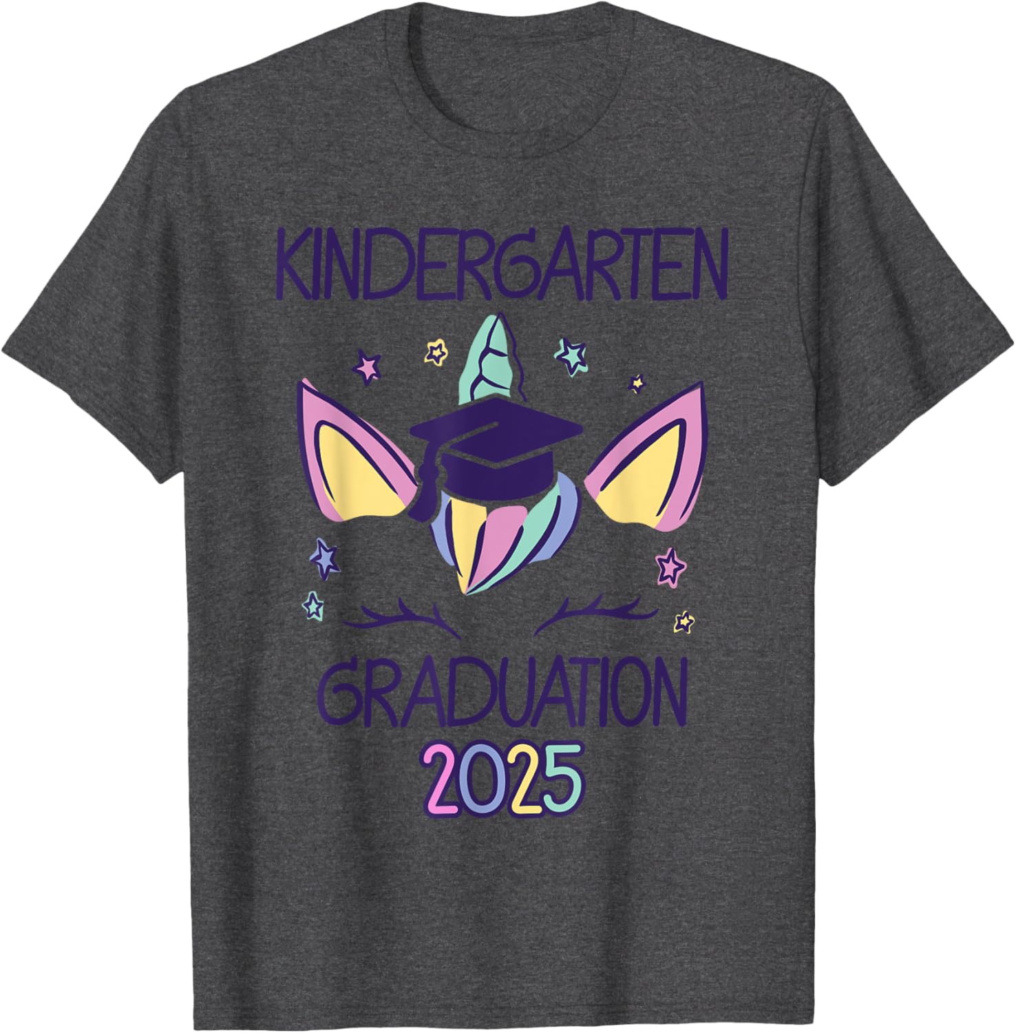 Adorable Unicorn Kindergarten Graduation 2025 T-Shirt for Kids - 14