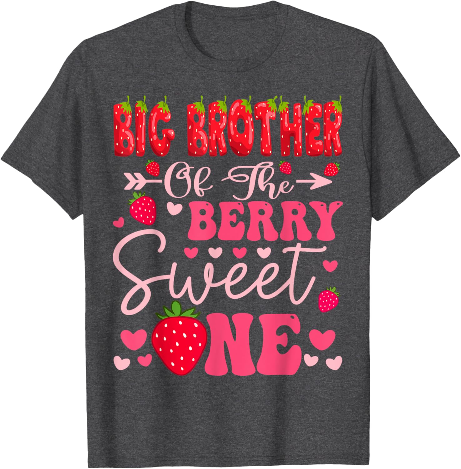 Big Brother Berry Sweet Strawberry 1st Birthday T-Shirt for Kids - 1