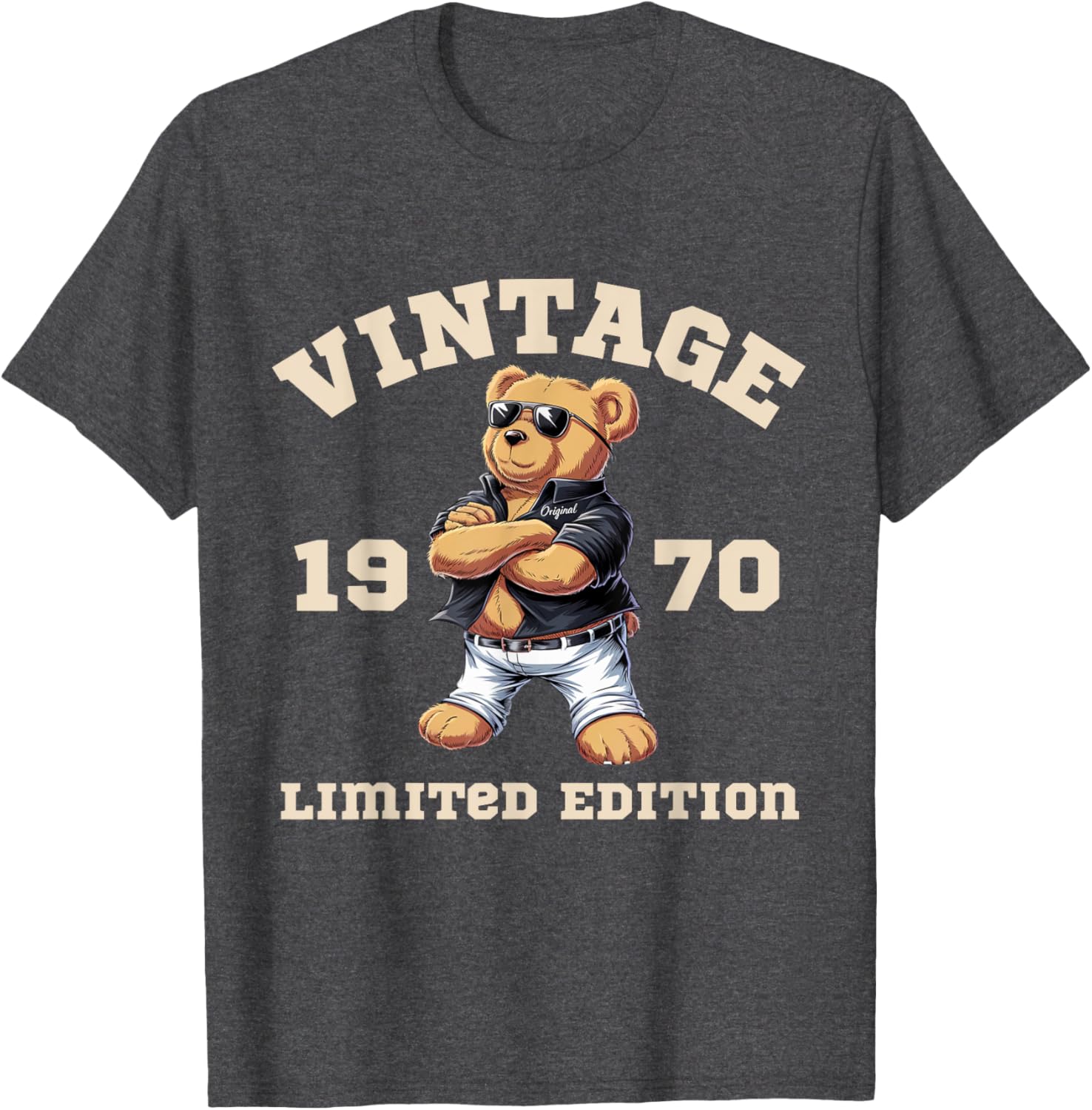Mens Vintage 55th Birthday Teddy Bear T-Shirt for 1970 Born Lovers - 7