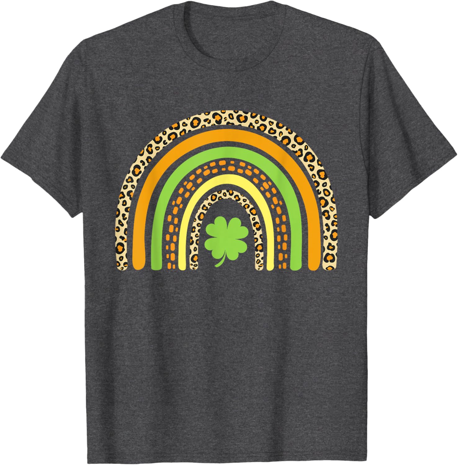 St Patrick's Day Leopard Rainbow Clover T-Shirt for Festive Fun - 13