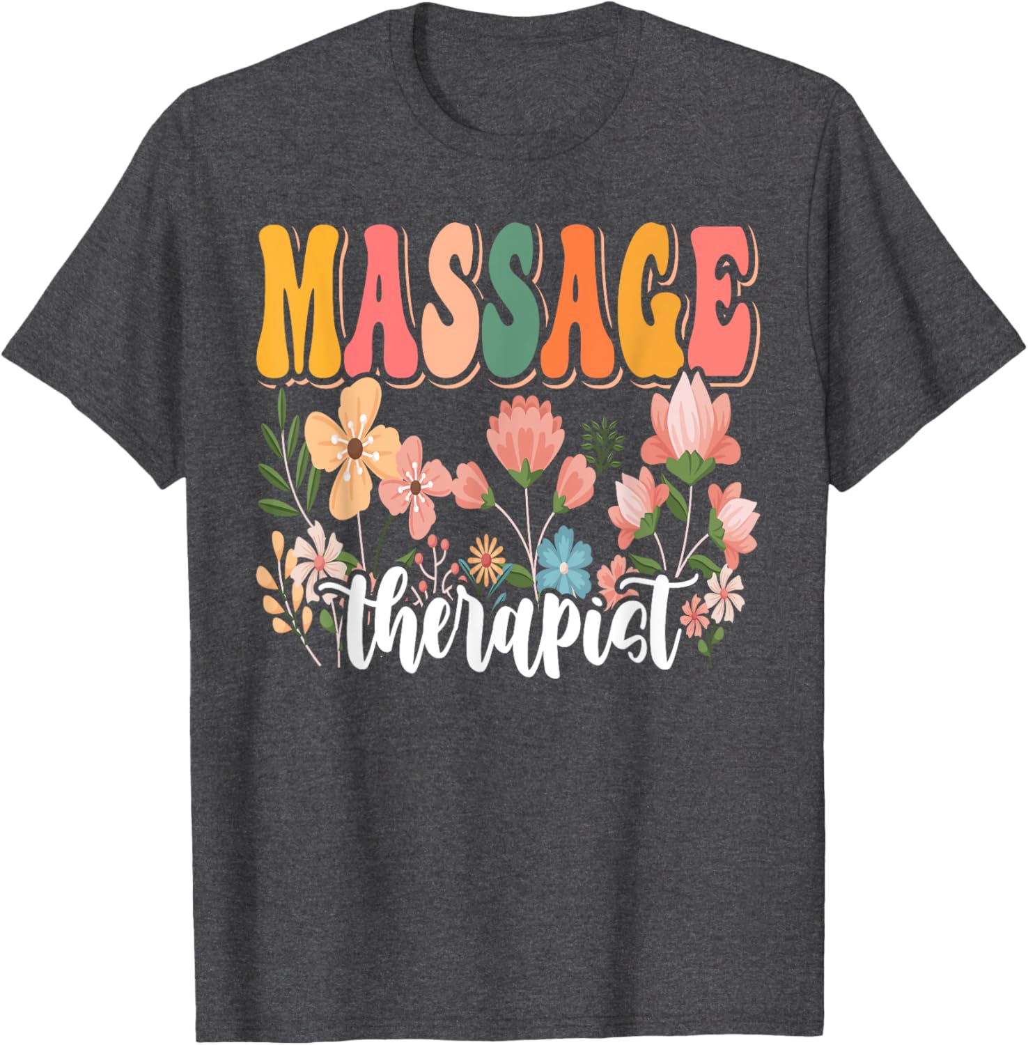 Retro Groovy Floral Wildflower Tee for Massage Therapists and Nature Lovers - 5