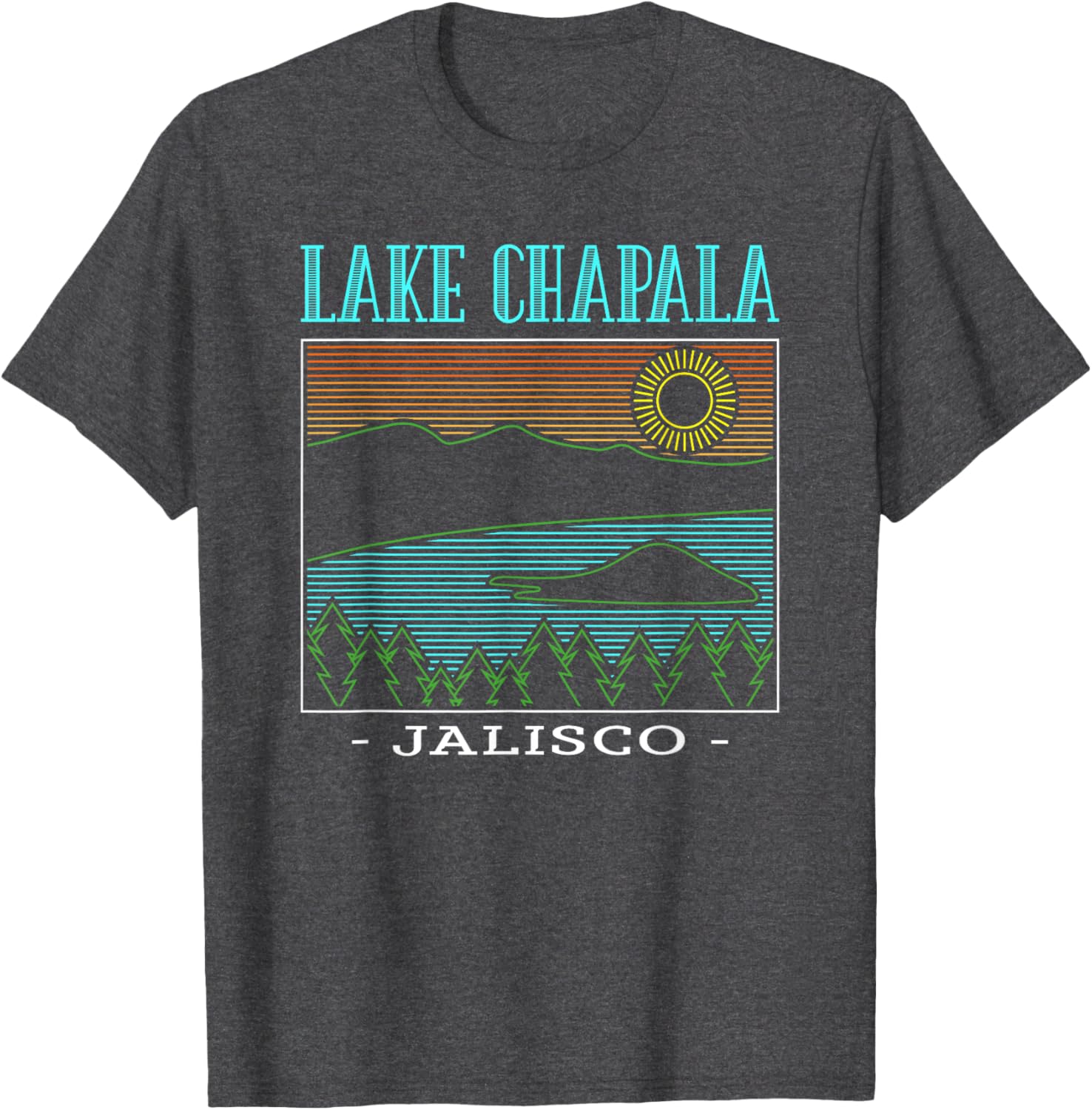Lake Chapala Jalisco Mountains Vintage T-Shirt for Outdoor Lovers - 7