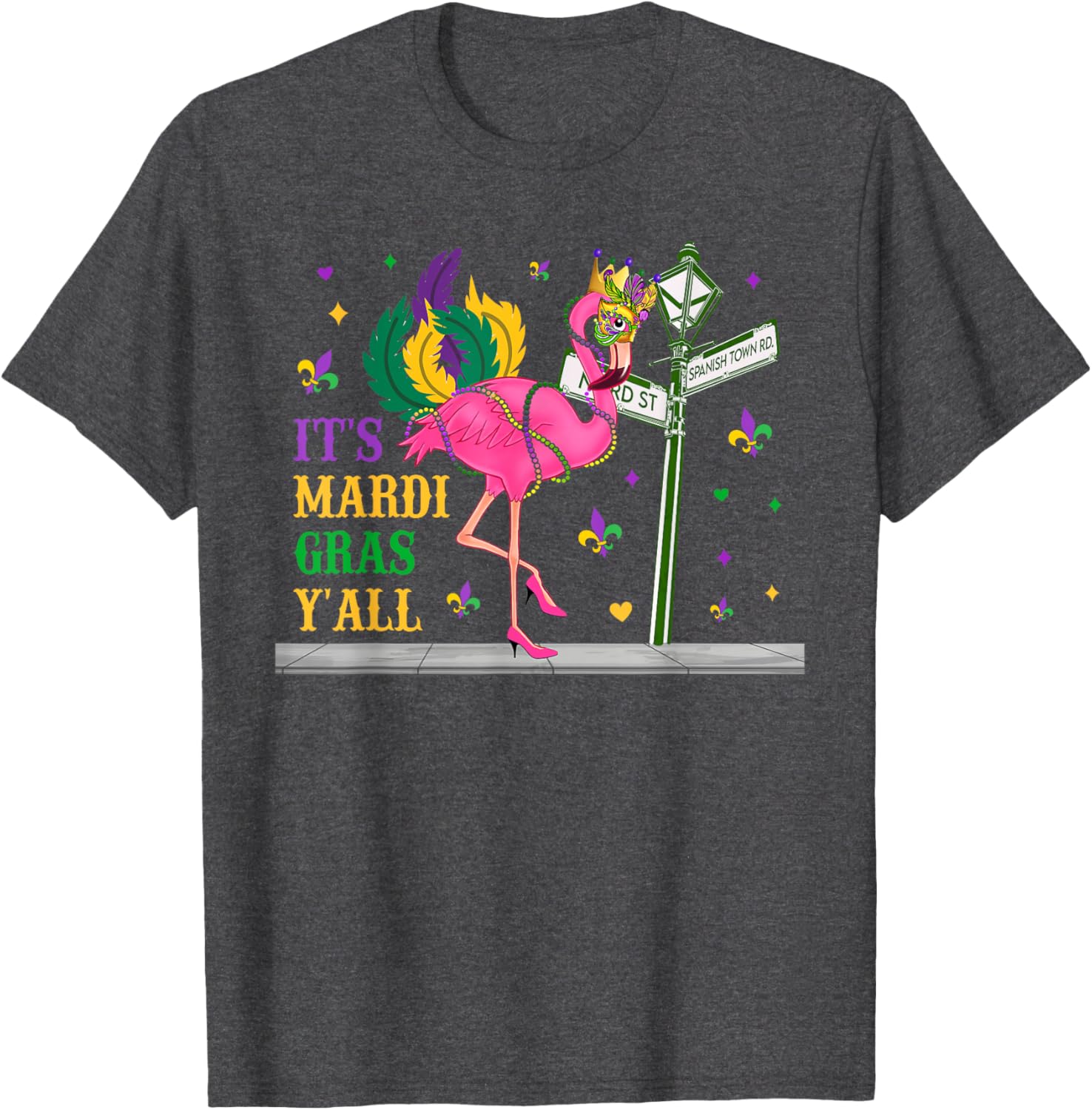 Mardi Gras Flamingo Costume T-Shirt for Girls and Women Fun Festive Wear - 4
