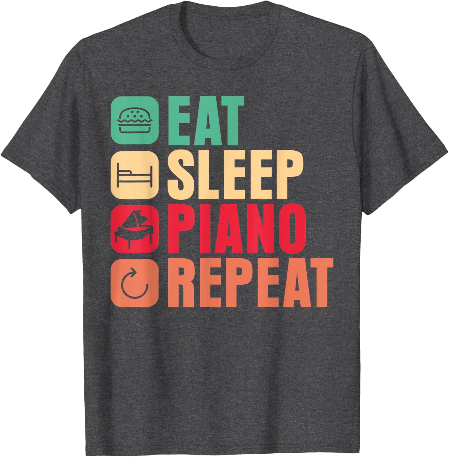 Piano Teacher Eat Sleep Repeat T-Shirt for Music Lovers and Pianists - 8