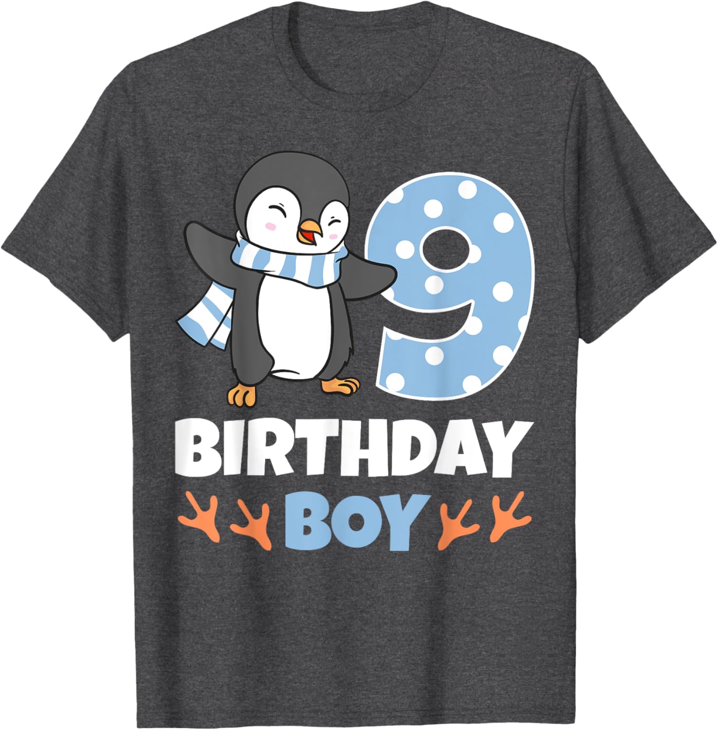 Penguin 9th Birthday Winter Theme T-Shirt for Boys Fun Celebration - 16