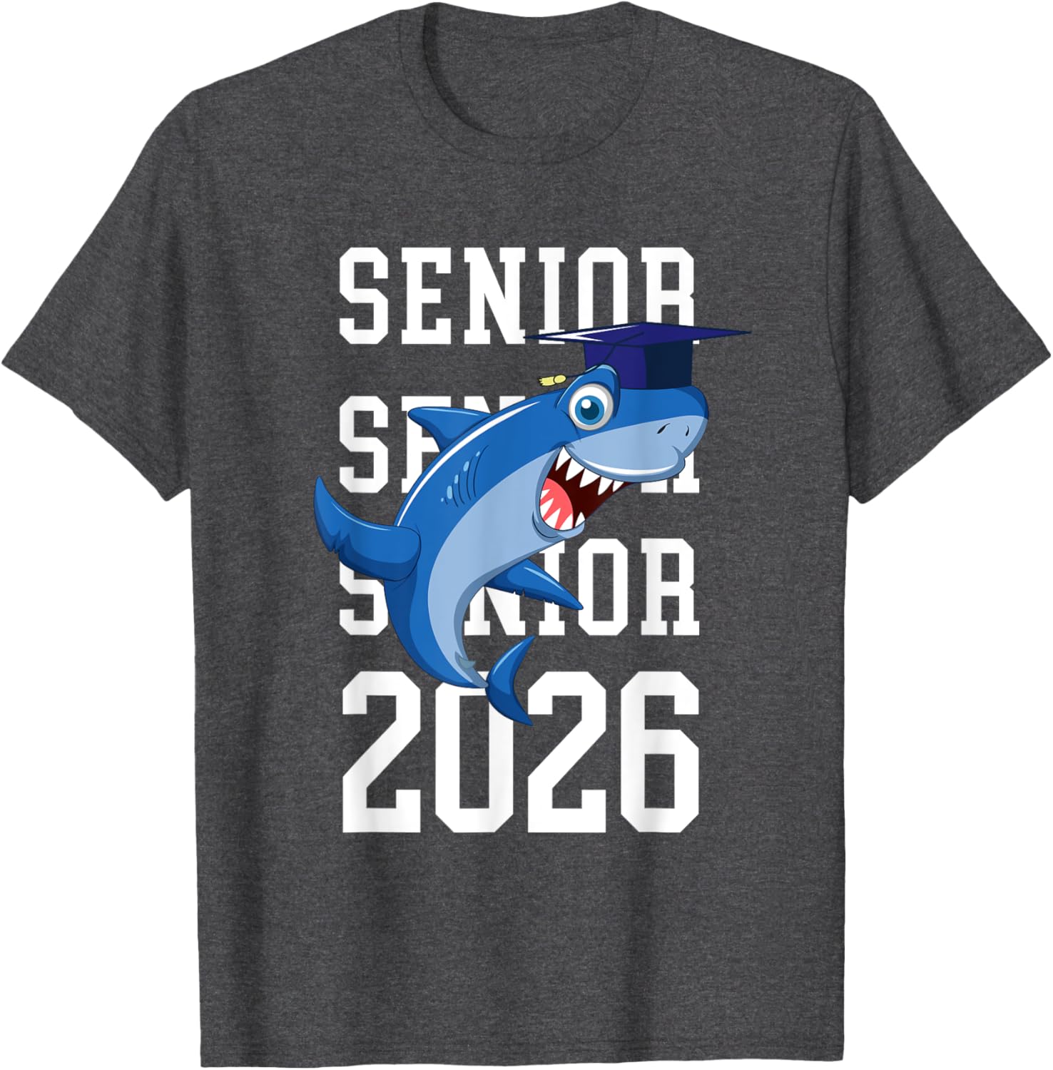 Shark Senior 2026 Graduation T-Shirt for College and Grad School Achievement - 1