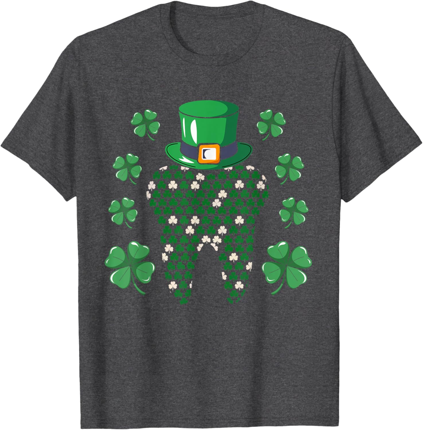 Tooth Leprechaun Hat St Patrick's Day Dentist T-Shirt for Men - 17