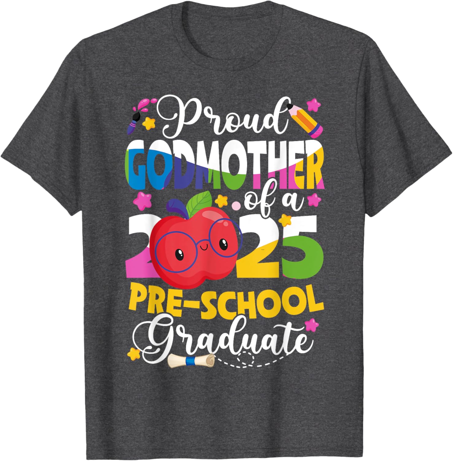 Proud Godmother of 2025 Pre-K Graduate T-Shirt for Celebration Fun - 4