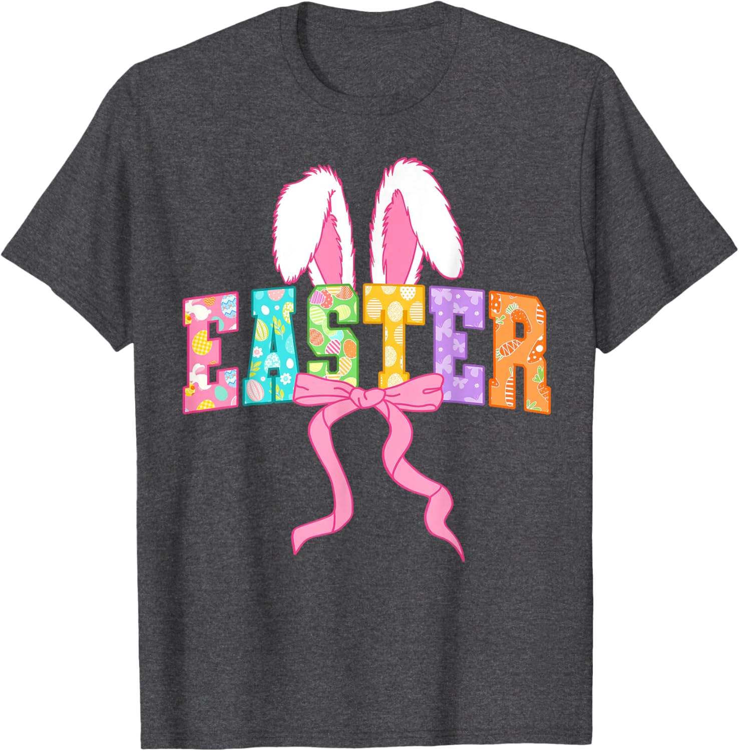 Happy Easter Coquette Bow Bunny Mama T-Shirt for Women and Girls - 9