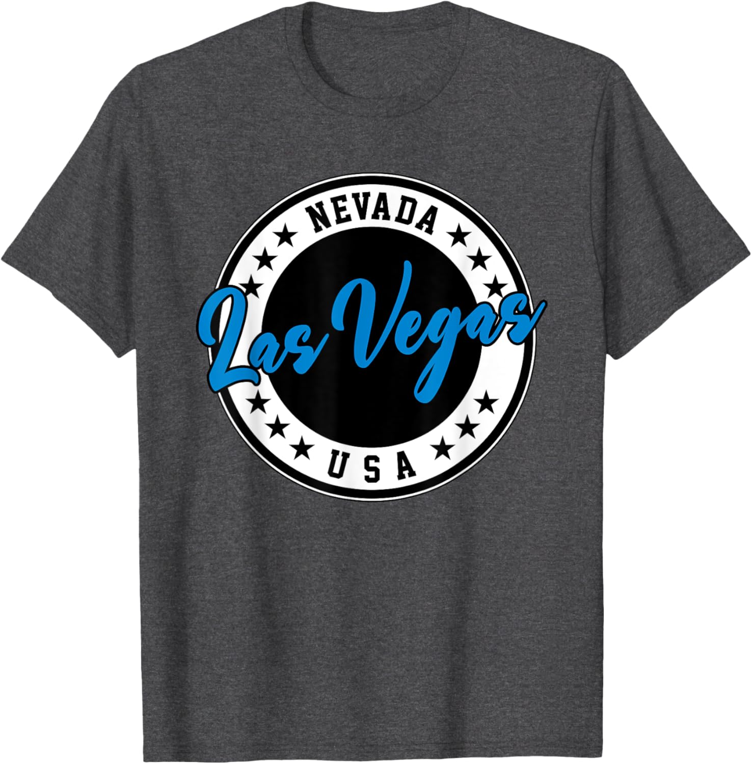 Las Vegas Nevada Blue Circle Script T-Shirt for Casual Style Fans - 23