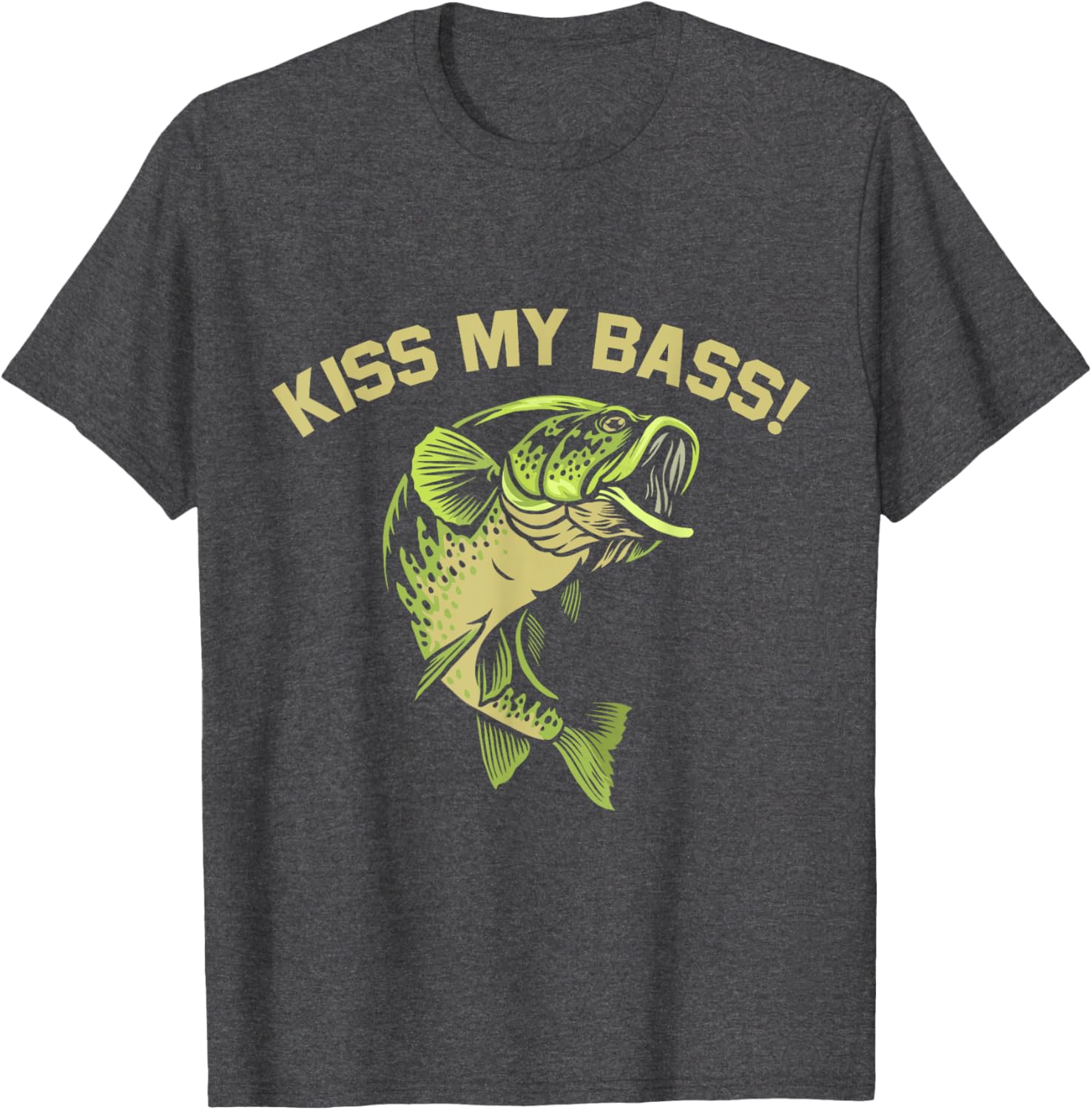 Funny Bass Fishing Lover T-Shirt - Kiss My Fish Fisherman Gift - 6