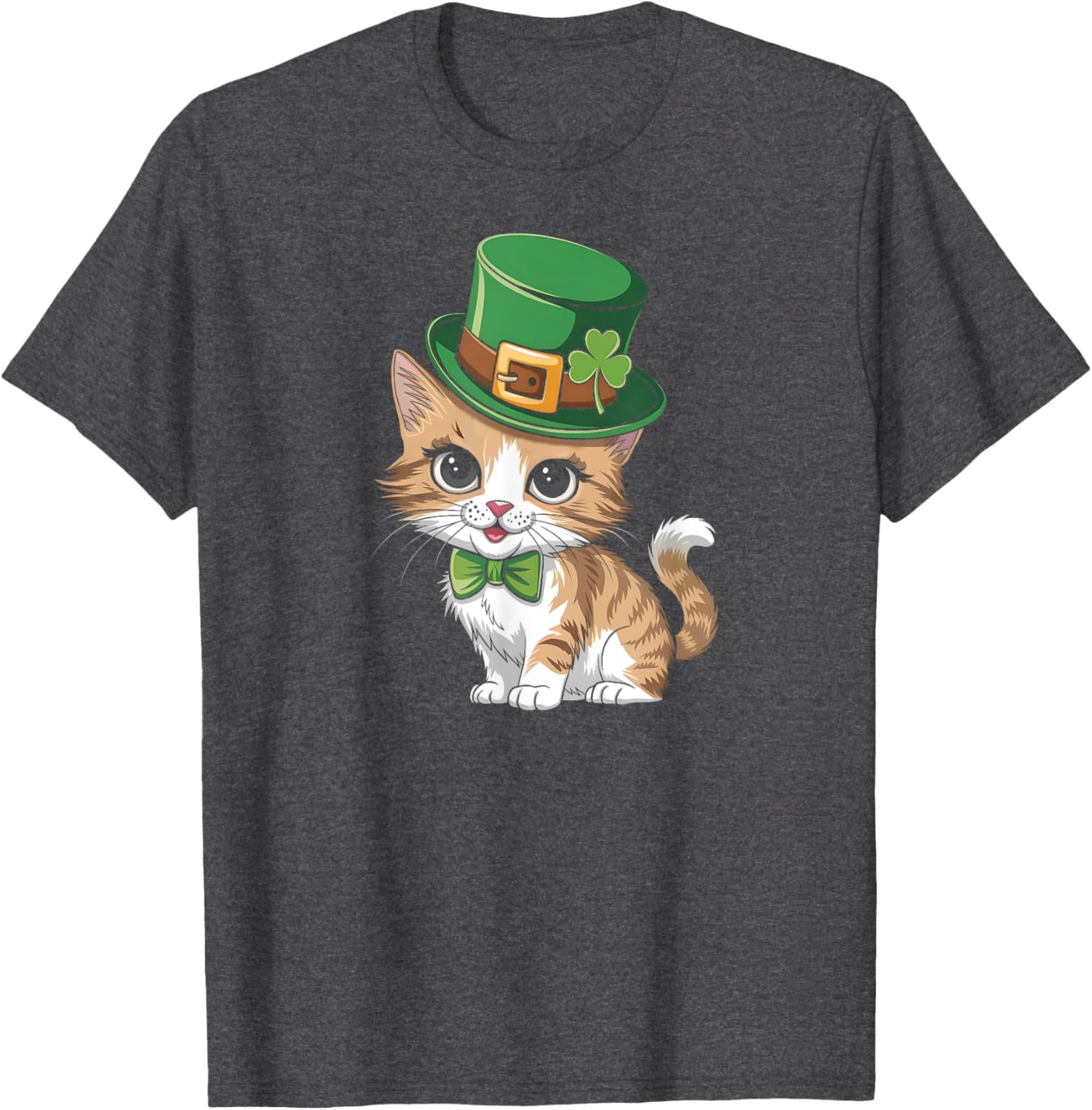 Lucky Shamrock Cat St Patricks Day T-Shirt for Women Girls and Toddlers - 12
