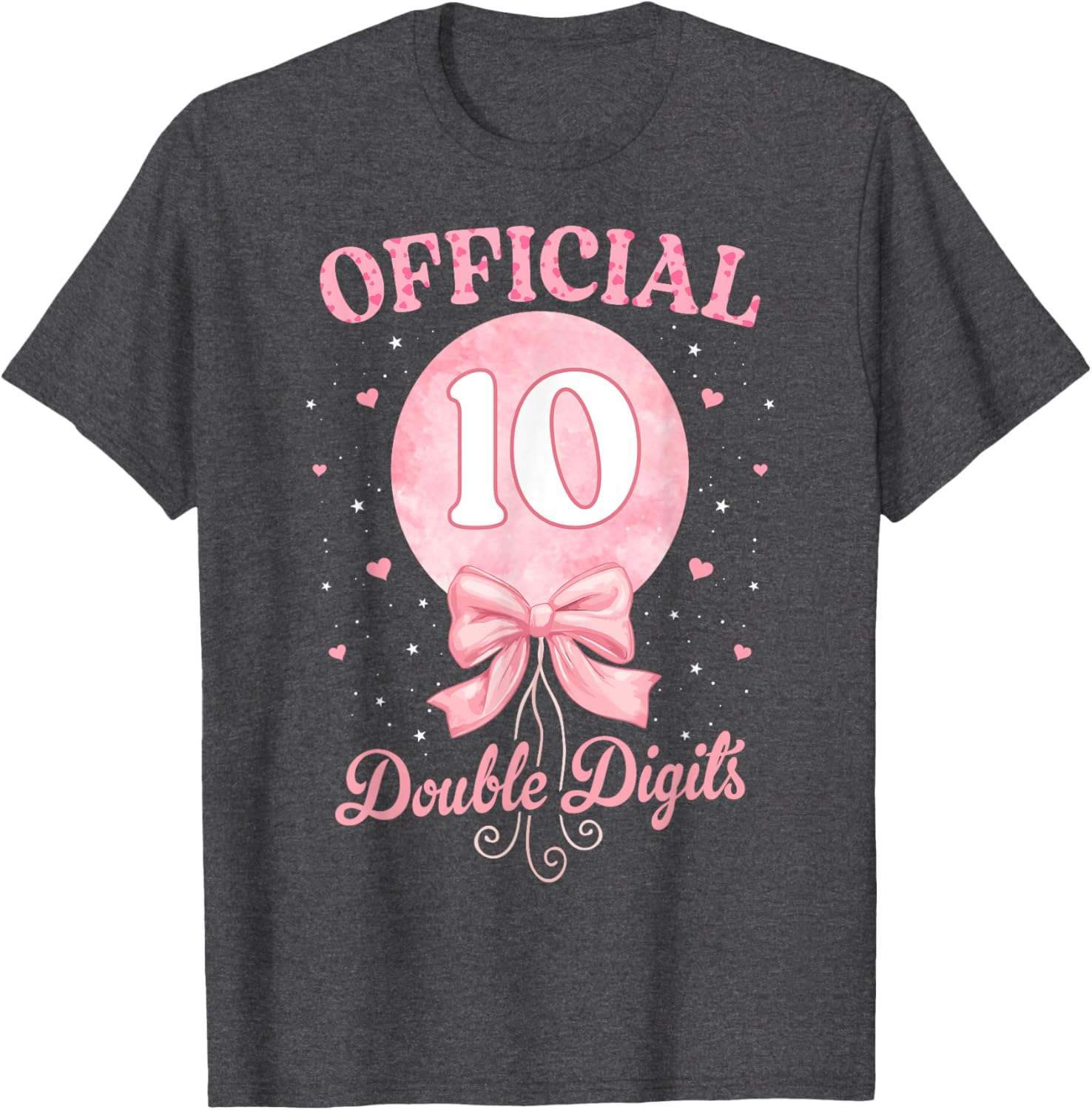 Pink Coquette Bow T-Shirt for 10 Year Old Birthday Girl Celebration - 21