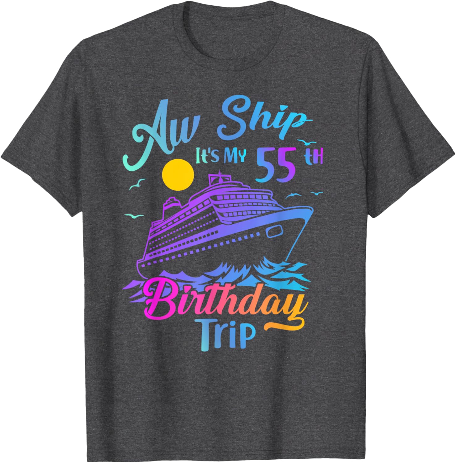 55th Birthday Cruise Vacation Party T-Shirt for Fun Celebrations - 9