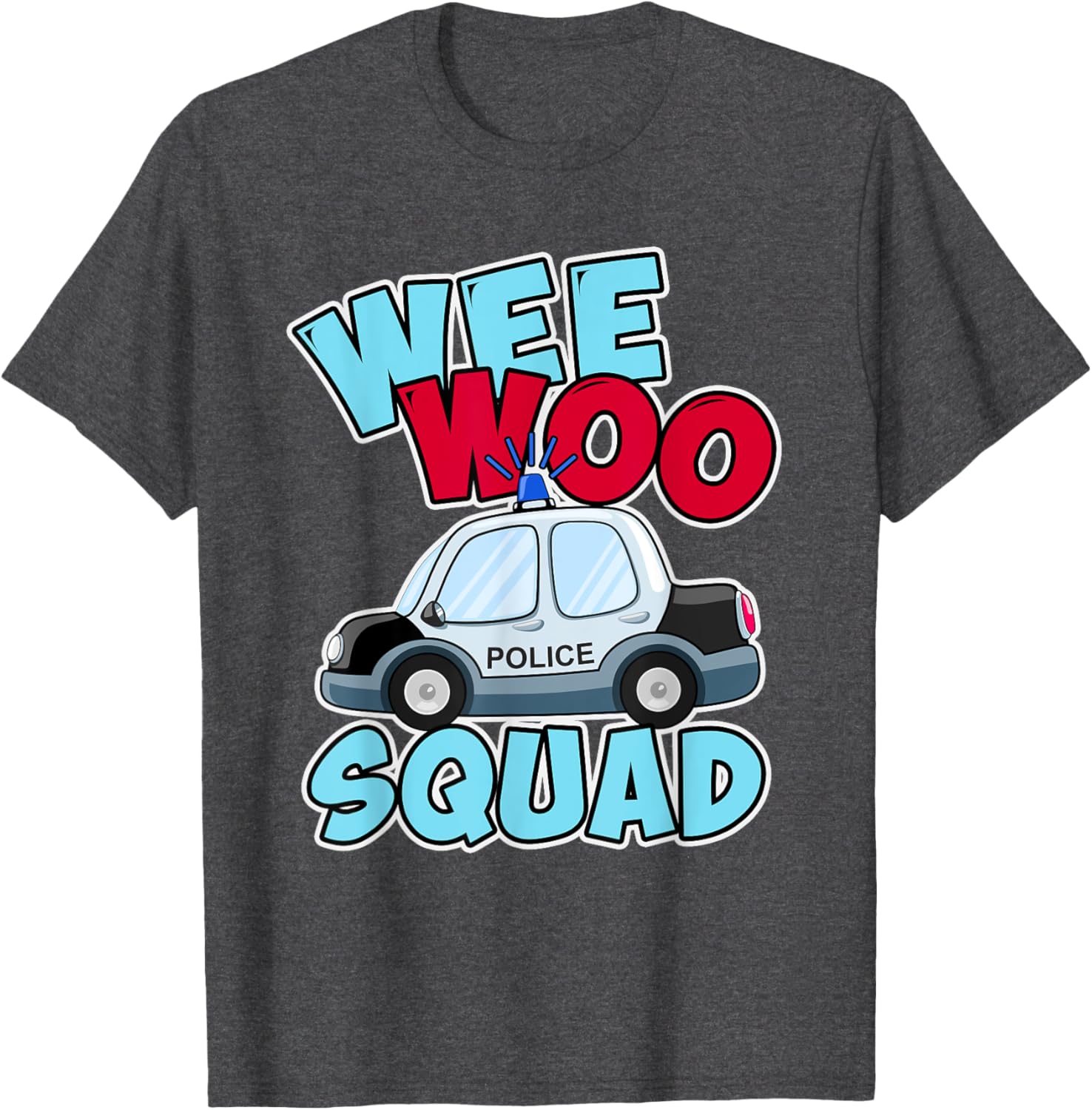 Wee Woo Squad Police Car T-Shirt for Kids - Fun Policeman Design - 12