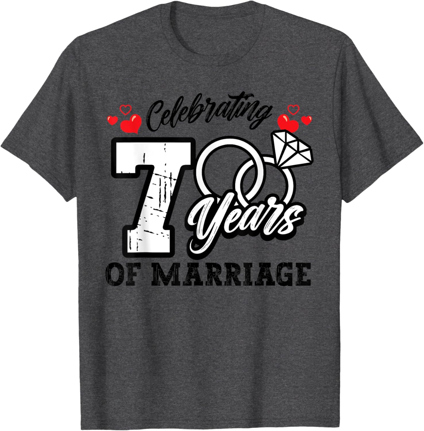 7th Wedding Anniversary Matching T-Shirt for Couples Celebrating Love - 3