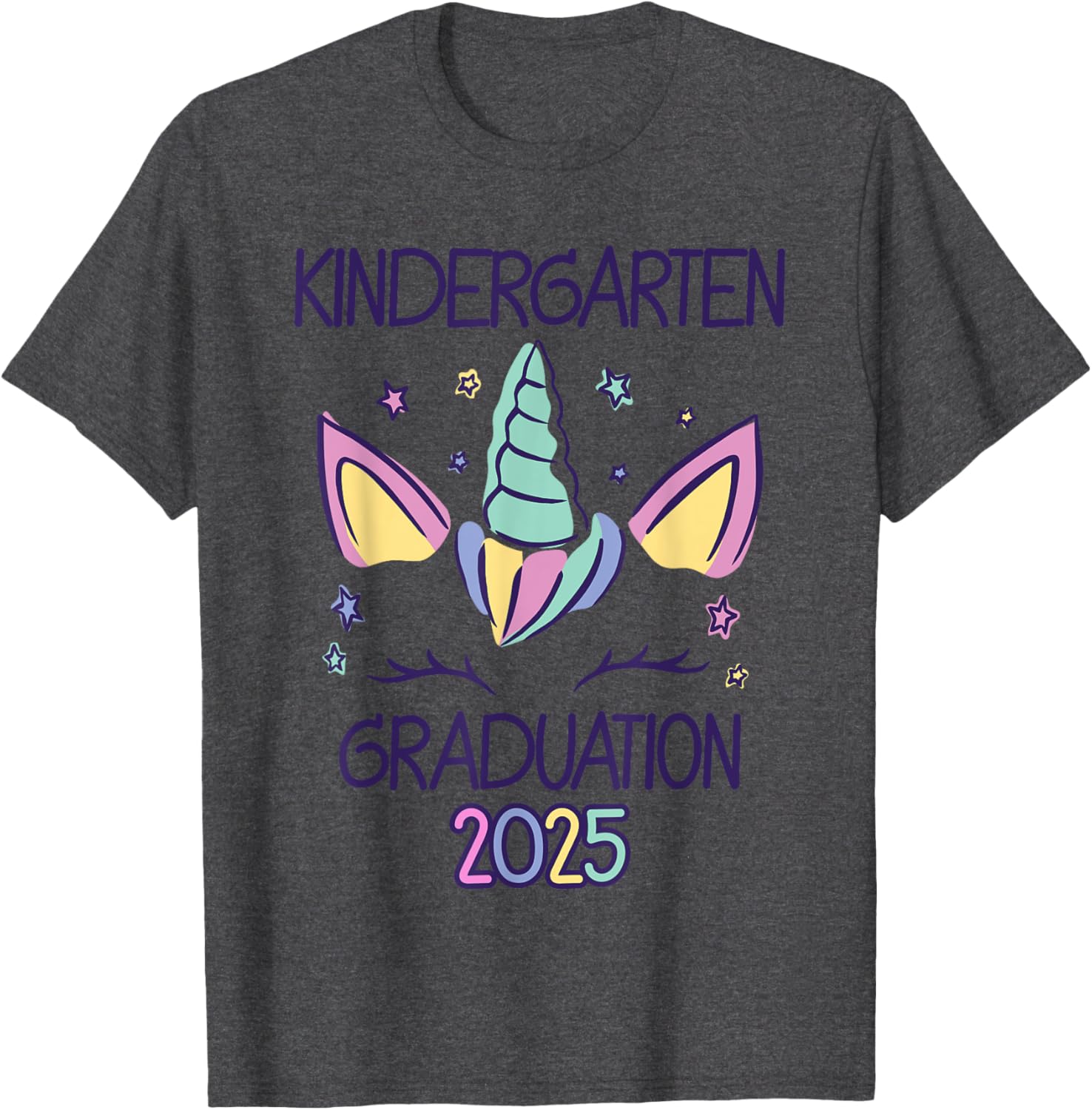 Cute Unicorn Kindergarten Graduation 2025 T-Shirt for Kids - 11