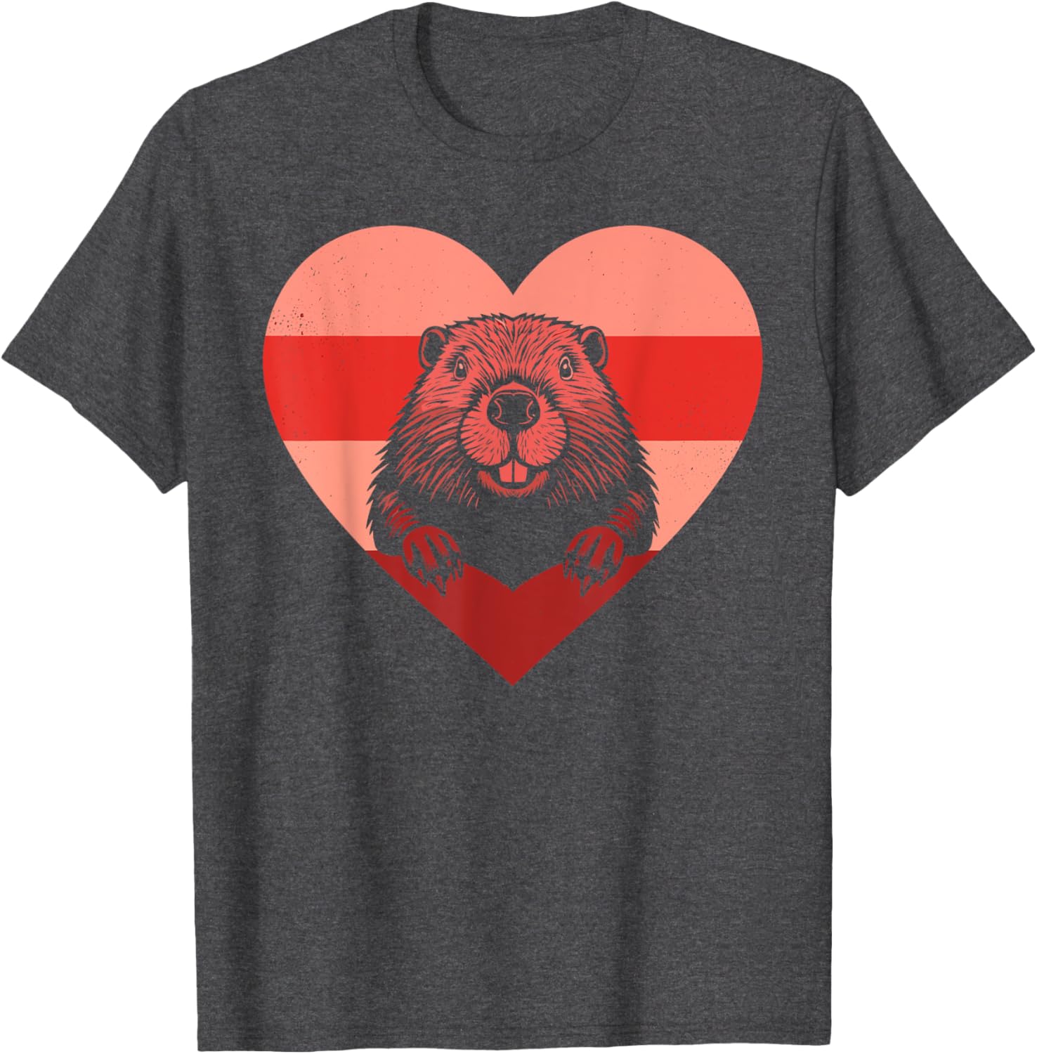 Retro Heart Beaver Vintage Valentine T-Shirt for Everyone - Fun Gift Idea - 13