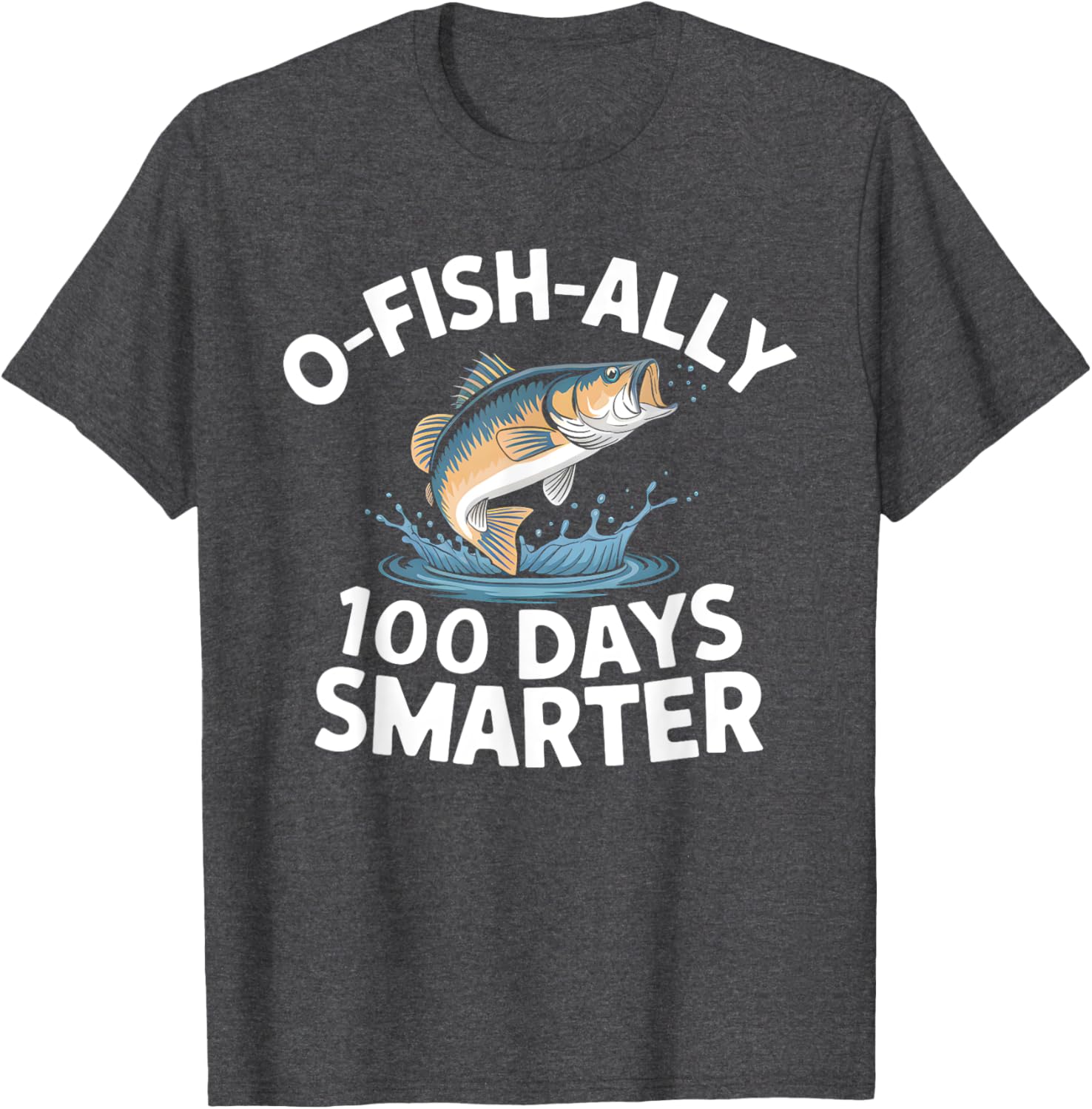100 Days Smarter Kids Fishing T-Shirt for 100th Day of School Fun - 5