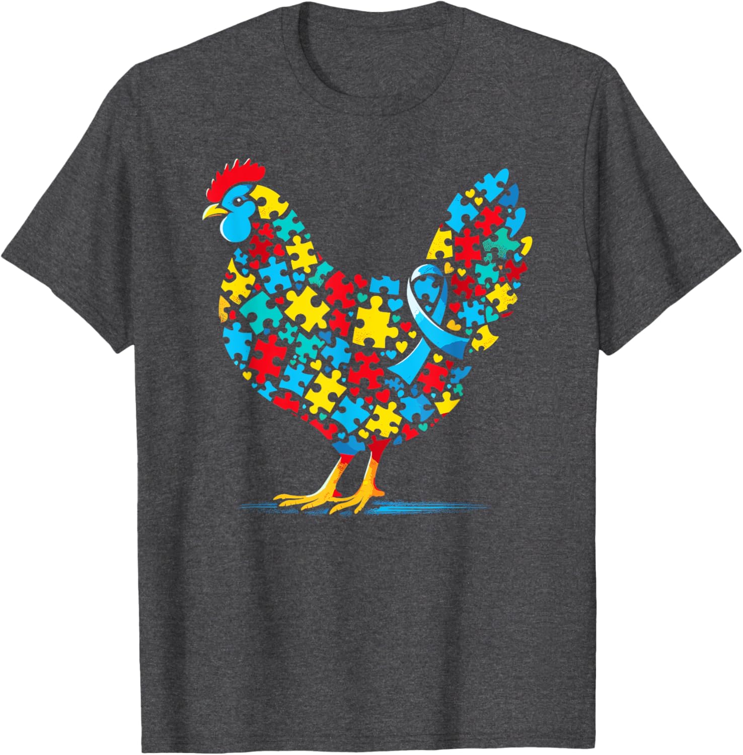 Autism Awareness Chicken Puzzle T-Shirt for Men, Women, Kids - 2