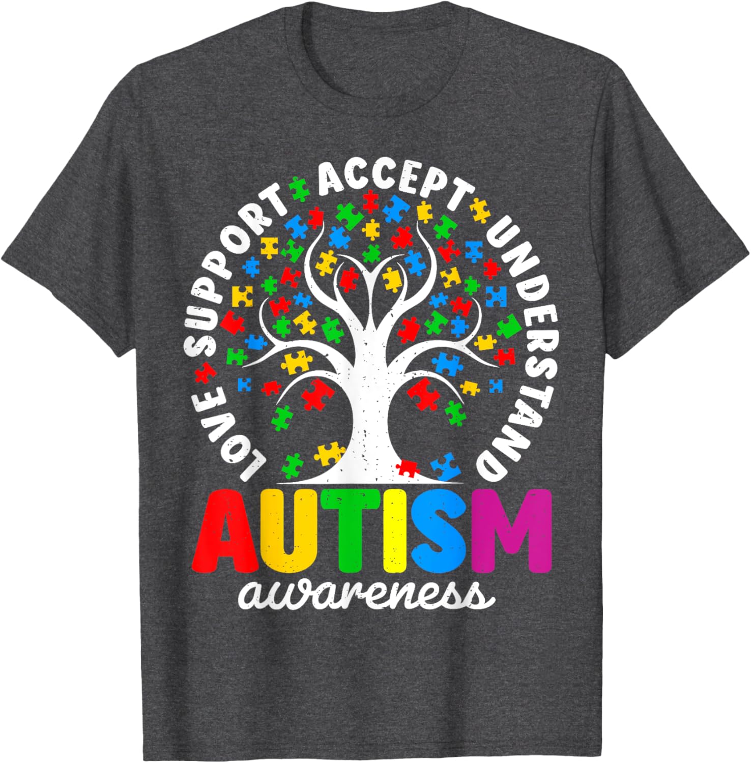 Funny Tree of Life Autism Awareness T-Shirt for Supporters - 6