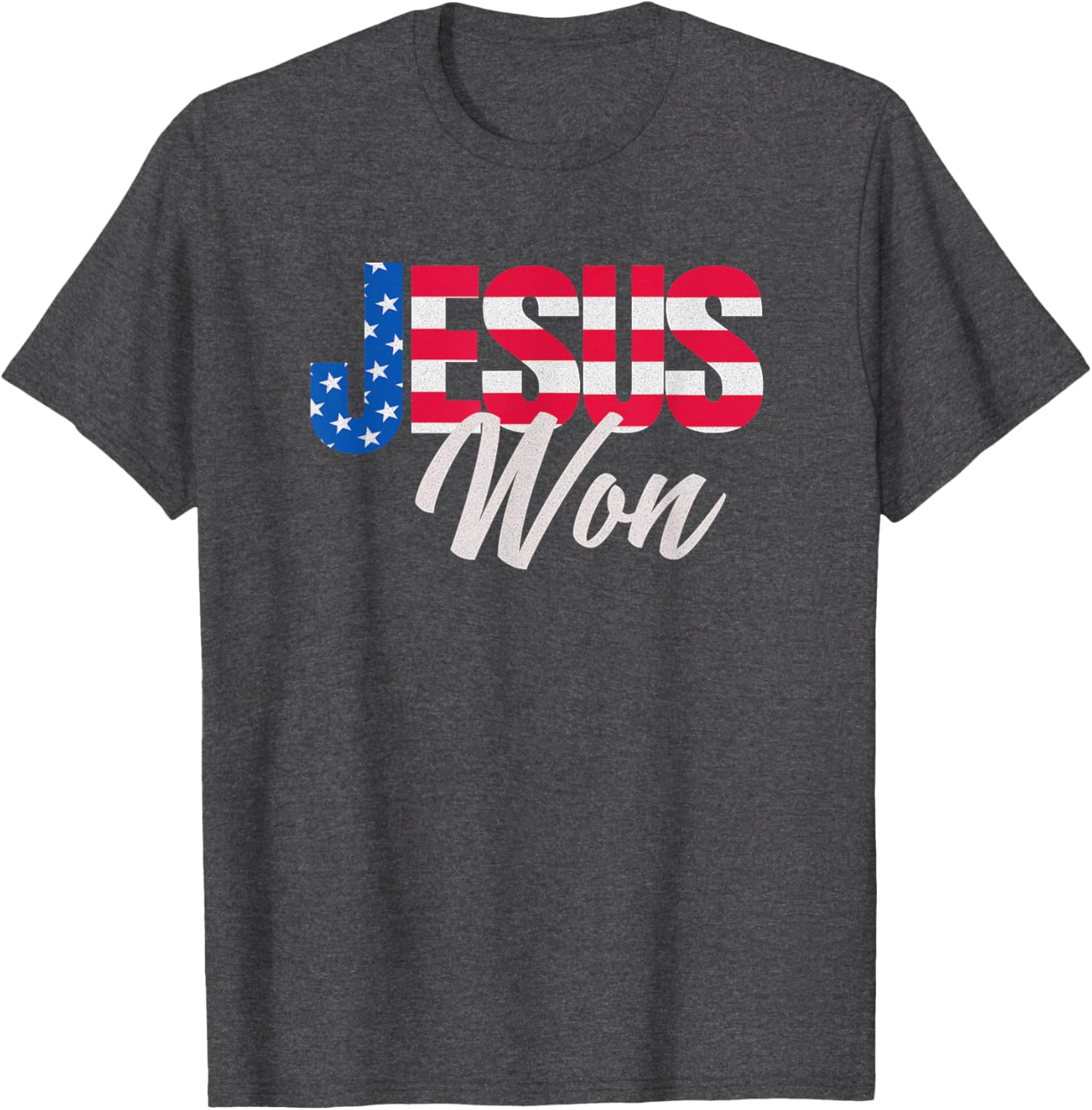 Patriotic Christian T-Shirt Jesus Won Design for Faith and Freedom Fans - 15