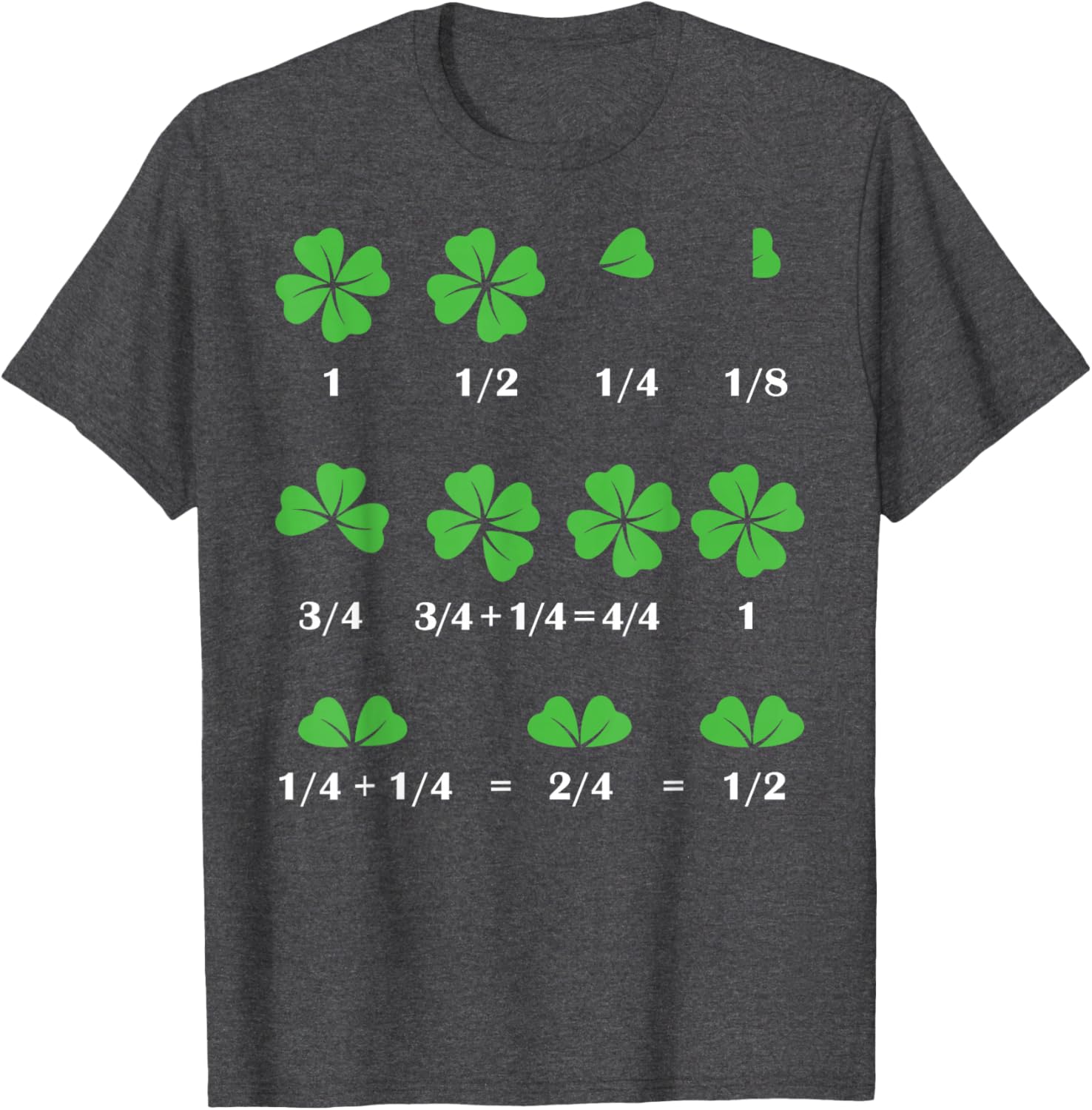 Funny Shamrock Fraction T-Shirt for St Patrick's Day Fun for Kids - 24