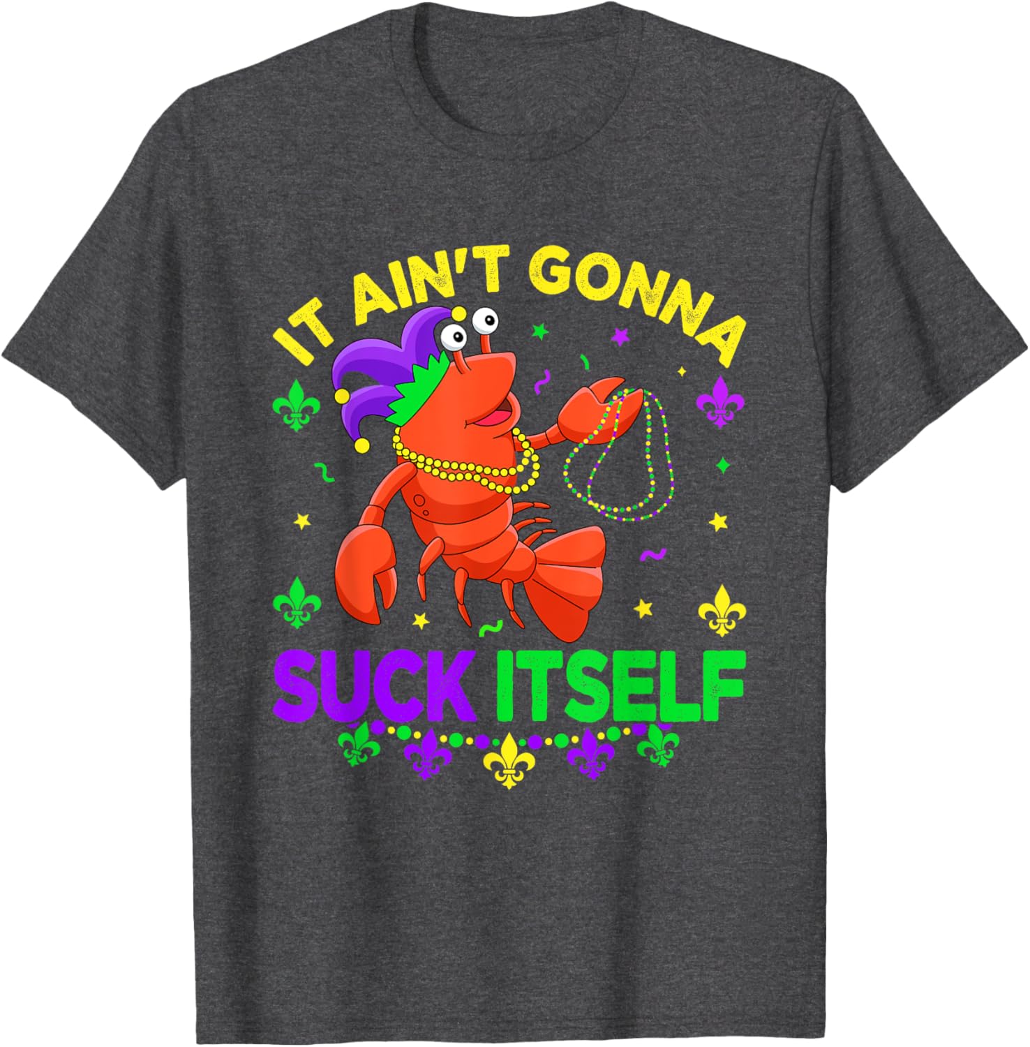 Fun Crawfish Jester Beads Mardi Gras T-Shirt for Festive Celebrations - 20