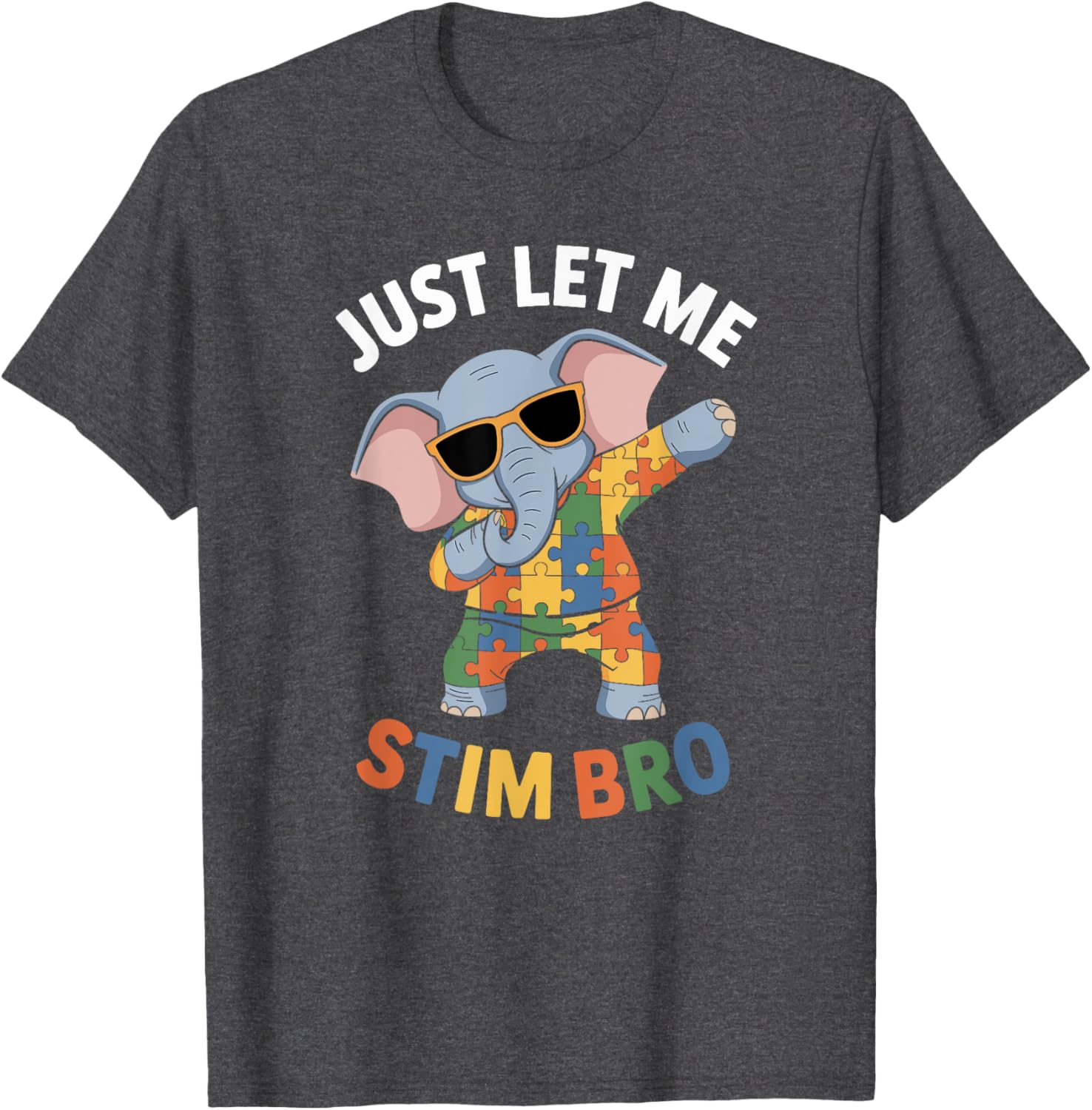 Funny Elephant Autism Awareness Just Let Me Stim Bro T-Shirt for Boys - 9