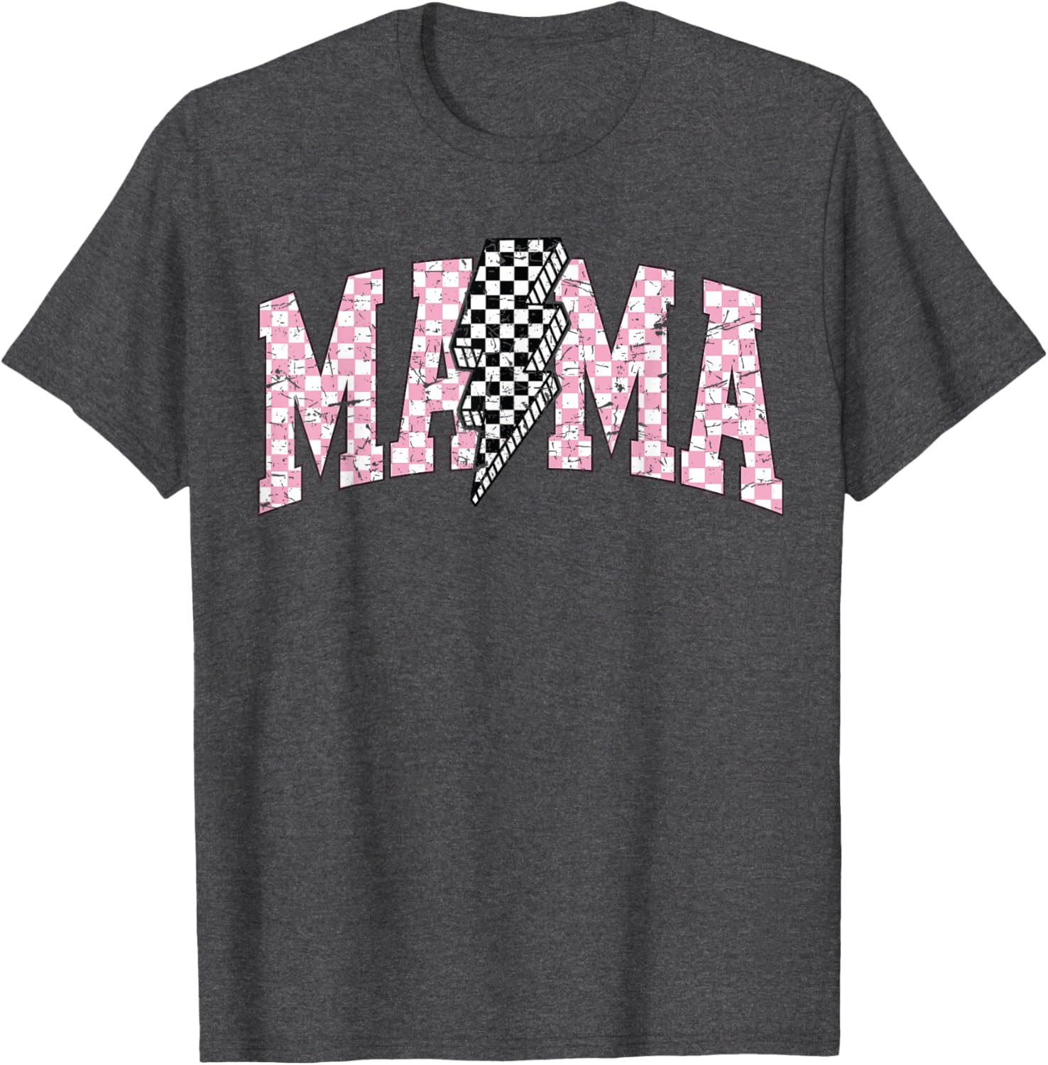 Retro Checkered Bolt Mama T-Shirt for Women, Men, Girls, and Kids - 22