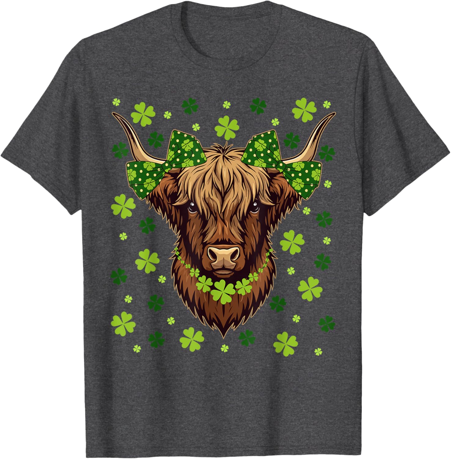 Highland Cow Shamrock T-Shirt for St Patricks Day Celebrations - 18