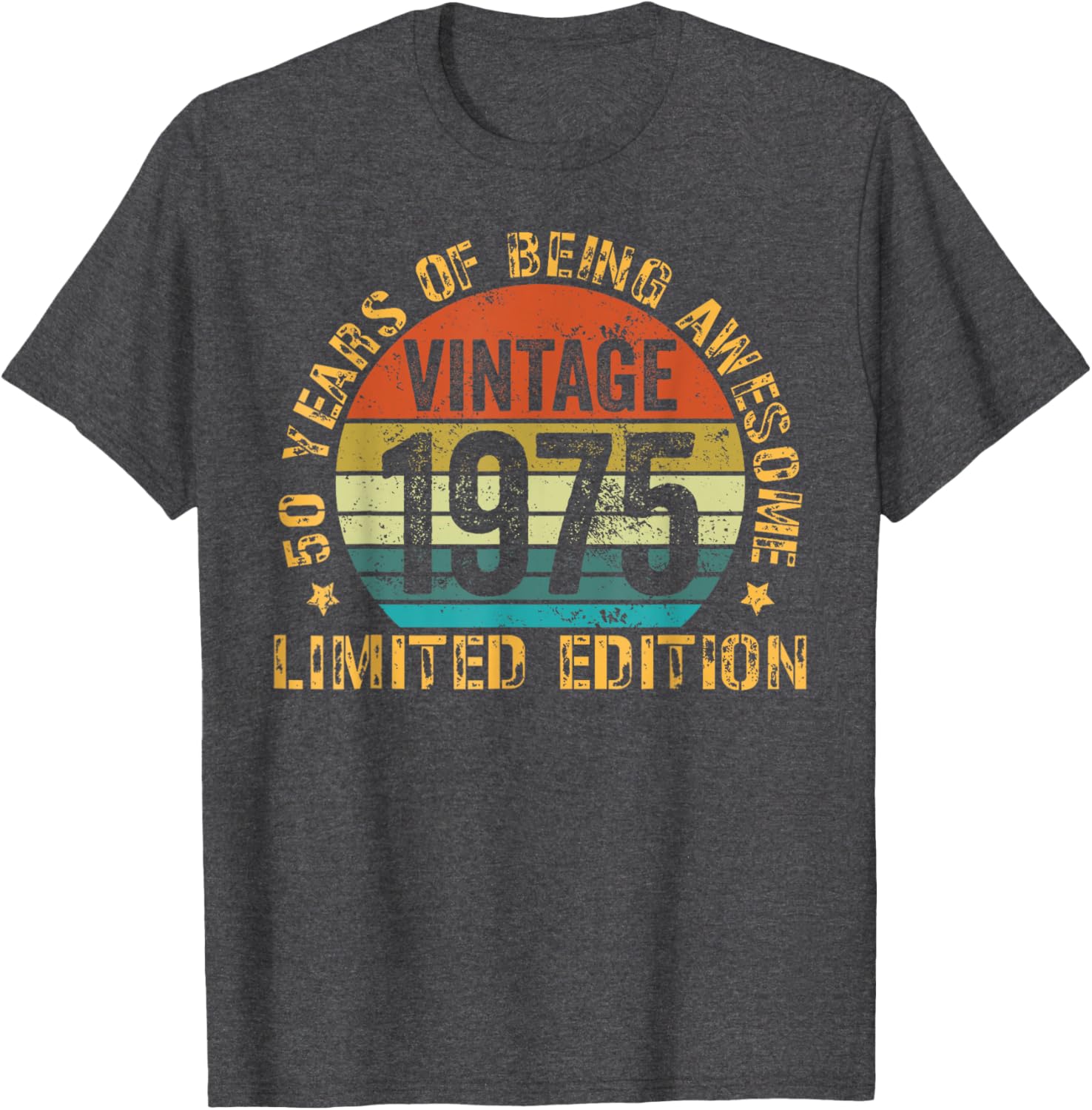 Vintage 50th Birthday T-Shirt for Men Born in 1975 - Celebrate 50 Years - 17
