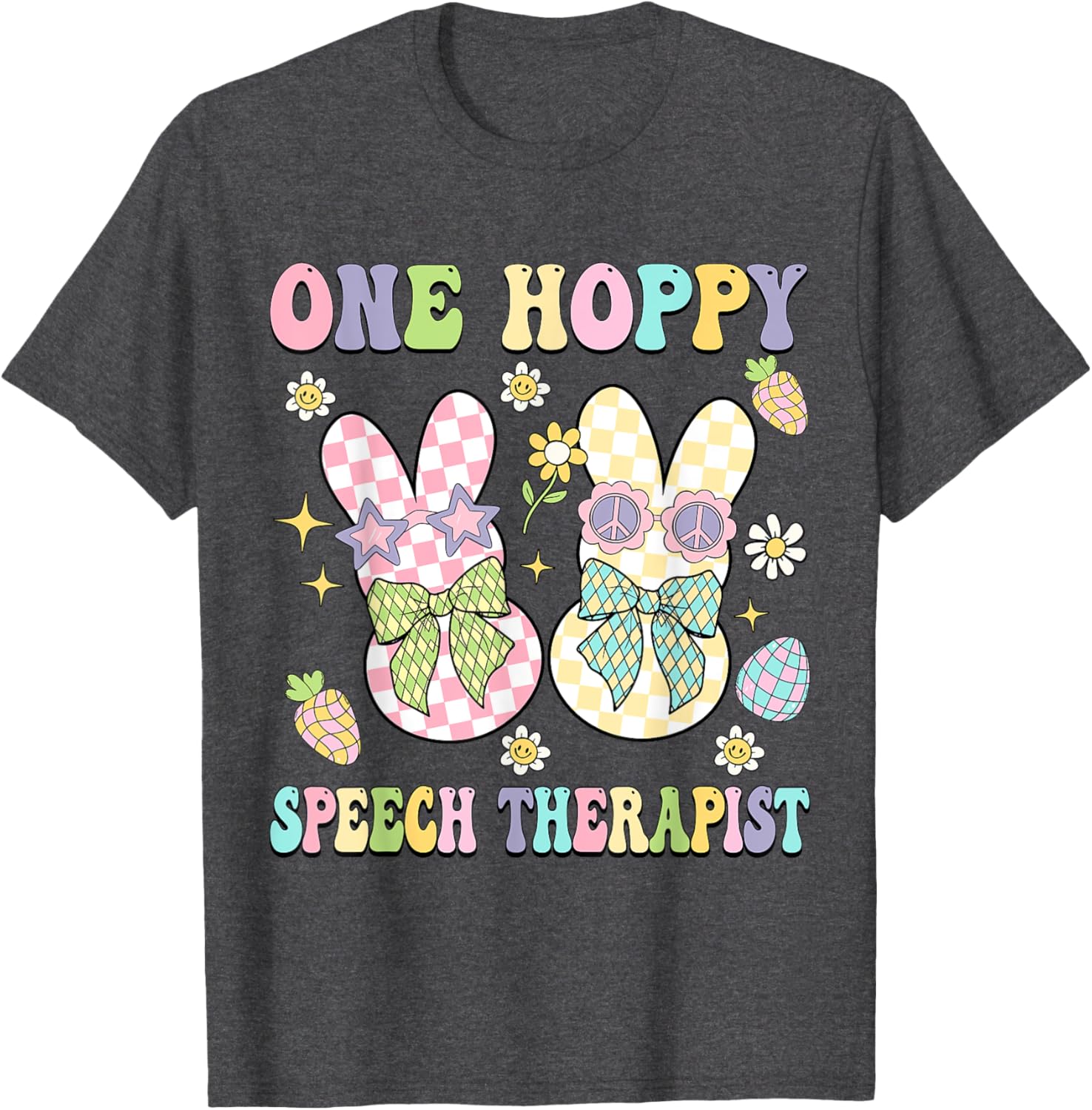 Hoppy Easter Bunny SLP Coquette T-Shirt for Speech Therapists - 2