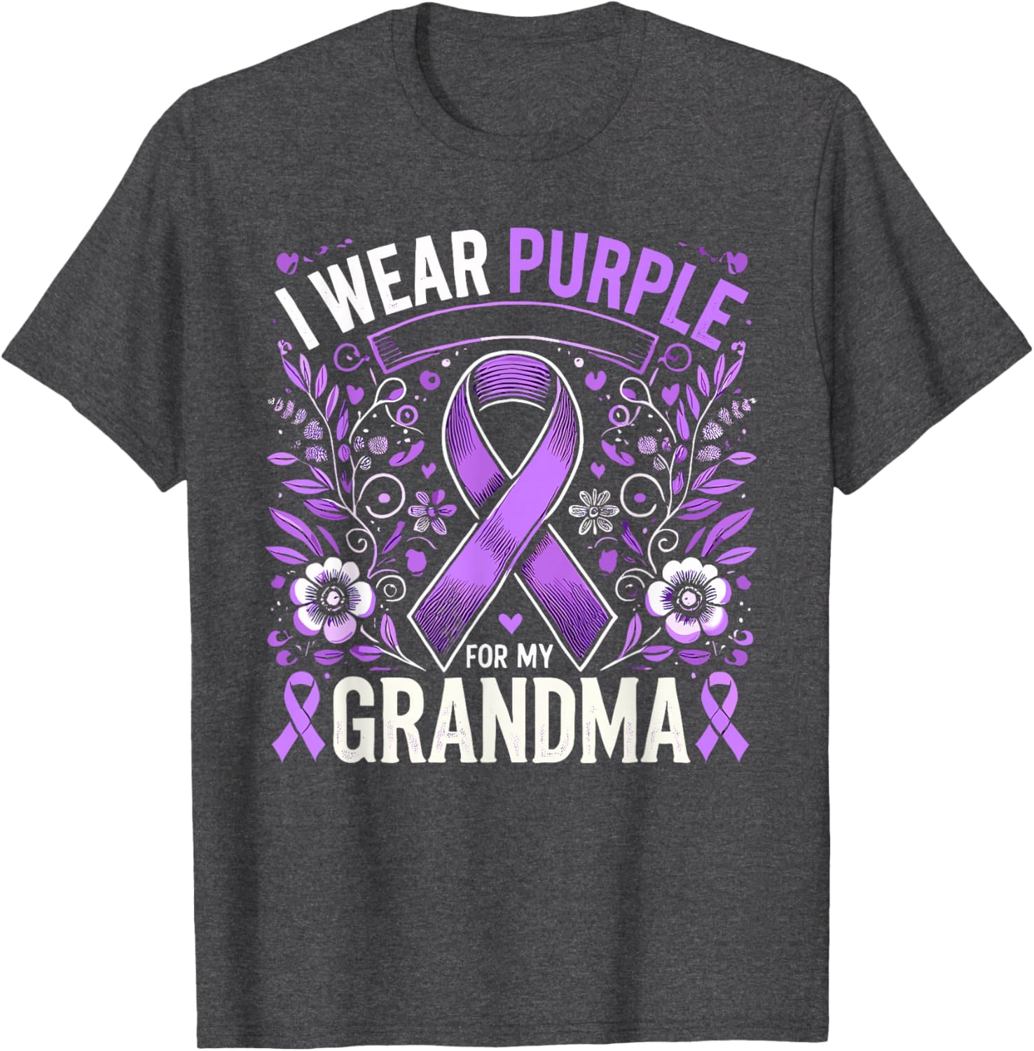 I Wear Purple for My Grandma T-Shirt for Pancreatic Cancer Awareness - 4