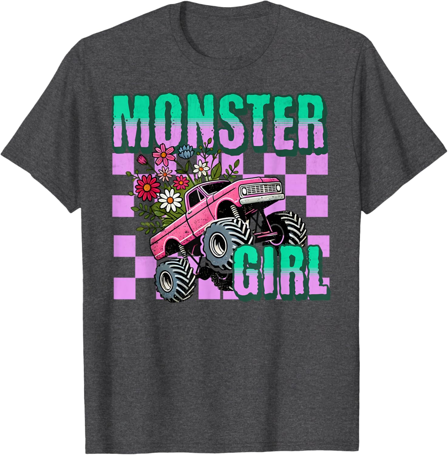 Vintage Monster Truck Girl T-Shirt for Retro Women Truck Lovers - 10