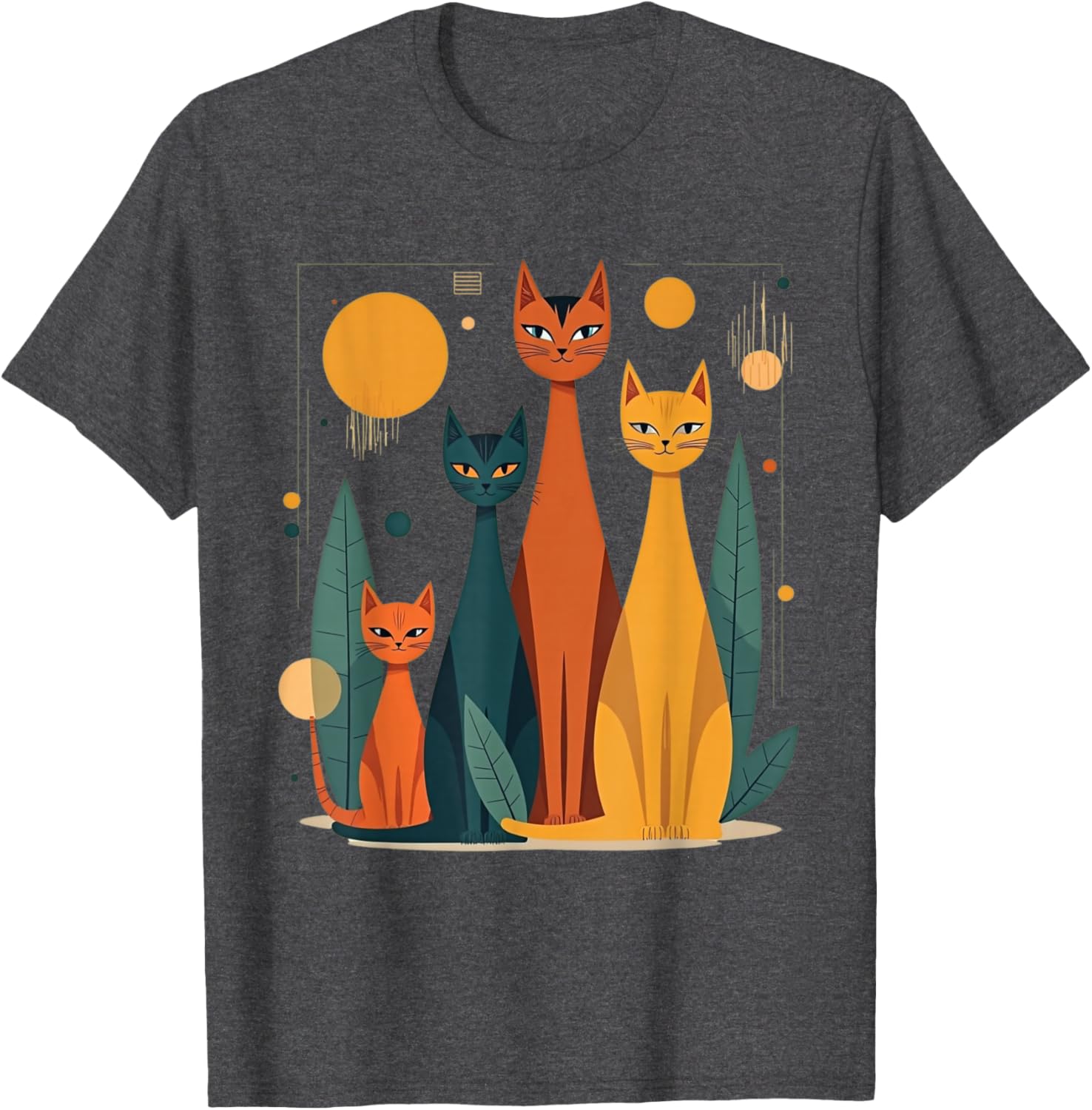 Vintage Retro Mid-Century Modern Cats T-Shirt in 50s 60s Style - 7