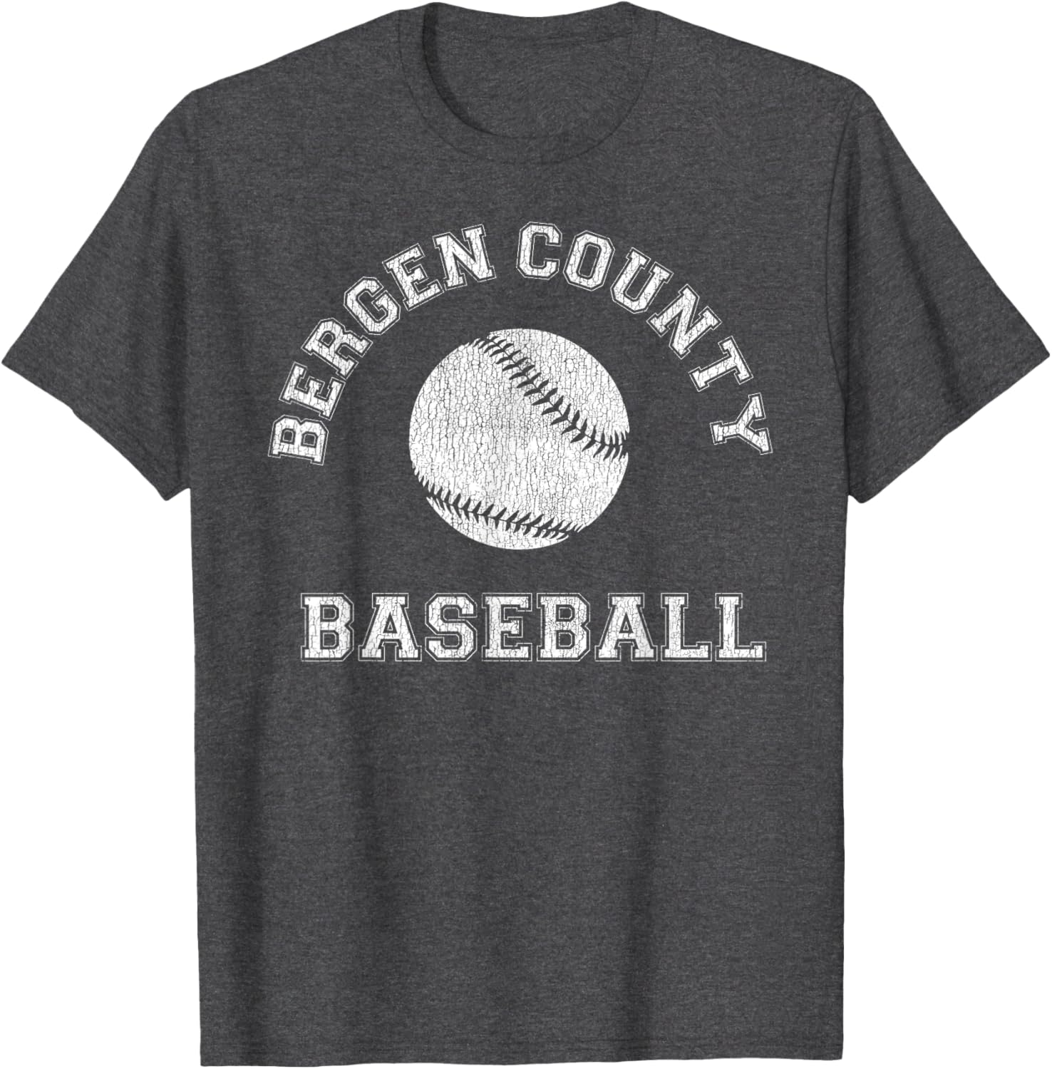 Bergen County Baseball Distressed Retro Classic T-Shirt for Fans - 28