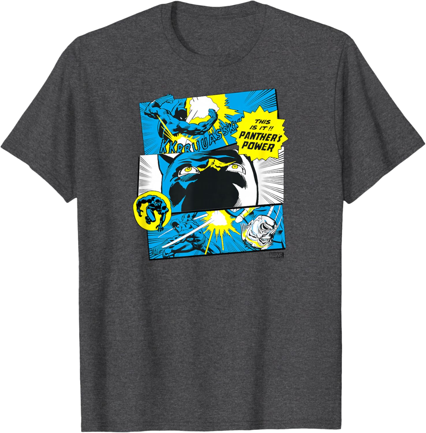 Black Panther Comic Panels T-Shirt for Marvel Fans - Stylish Apparel - 2