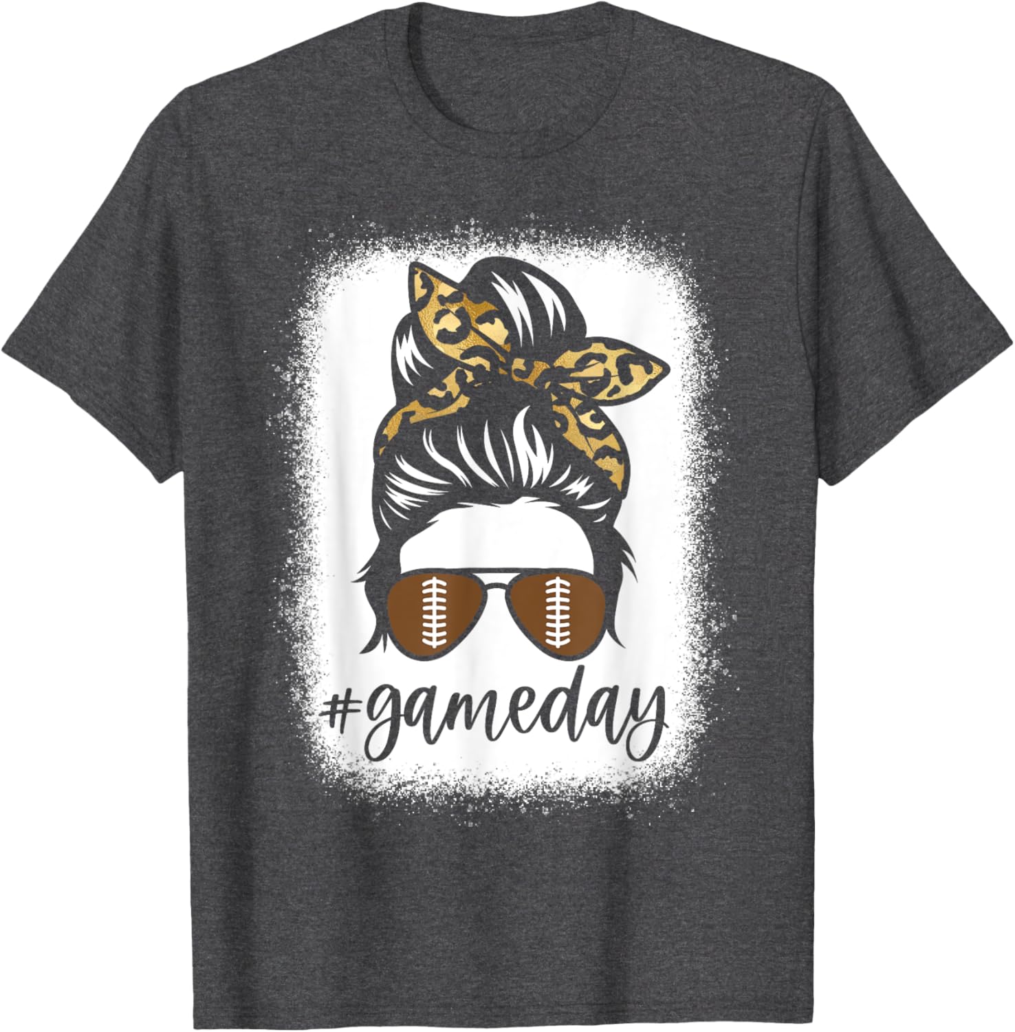 Game Day Leopard Messy Bun T-Shirt for Women and Girls – Sporty Style! - 14