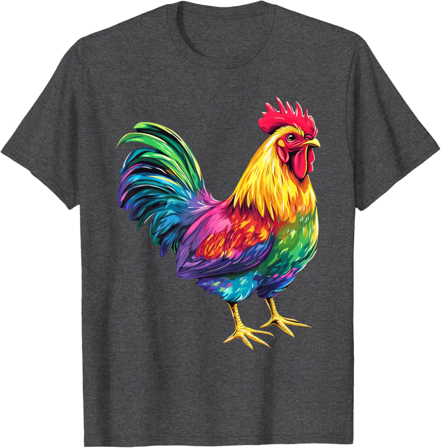Rainbow Color Chicken Art T-Shirt for Fun and Stylish Outfits - 15