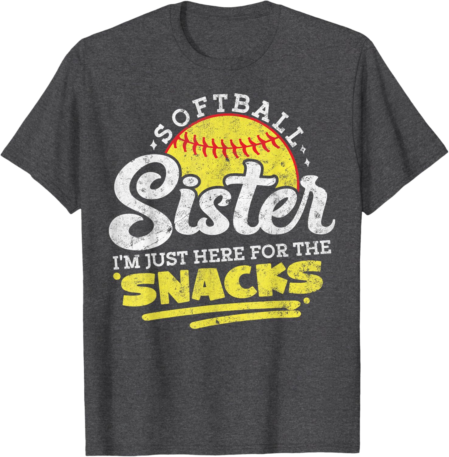 Softball Sister Funny Snack Lover Retro T-Shirt for Game Days - 16