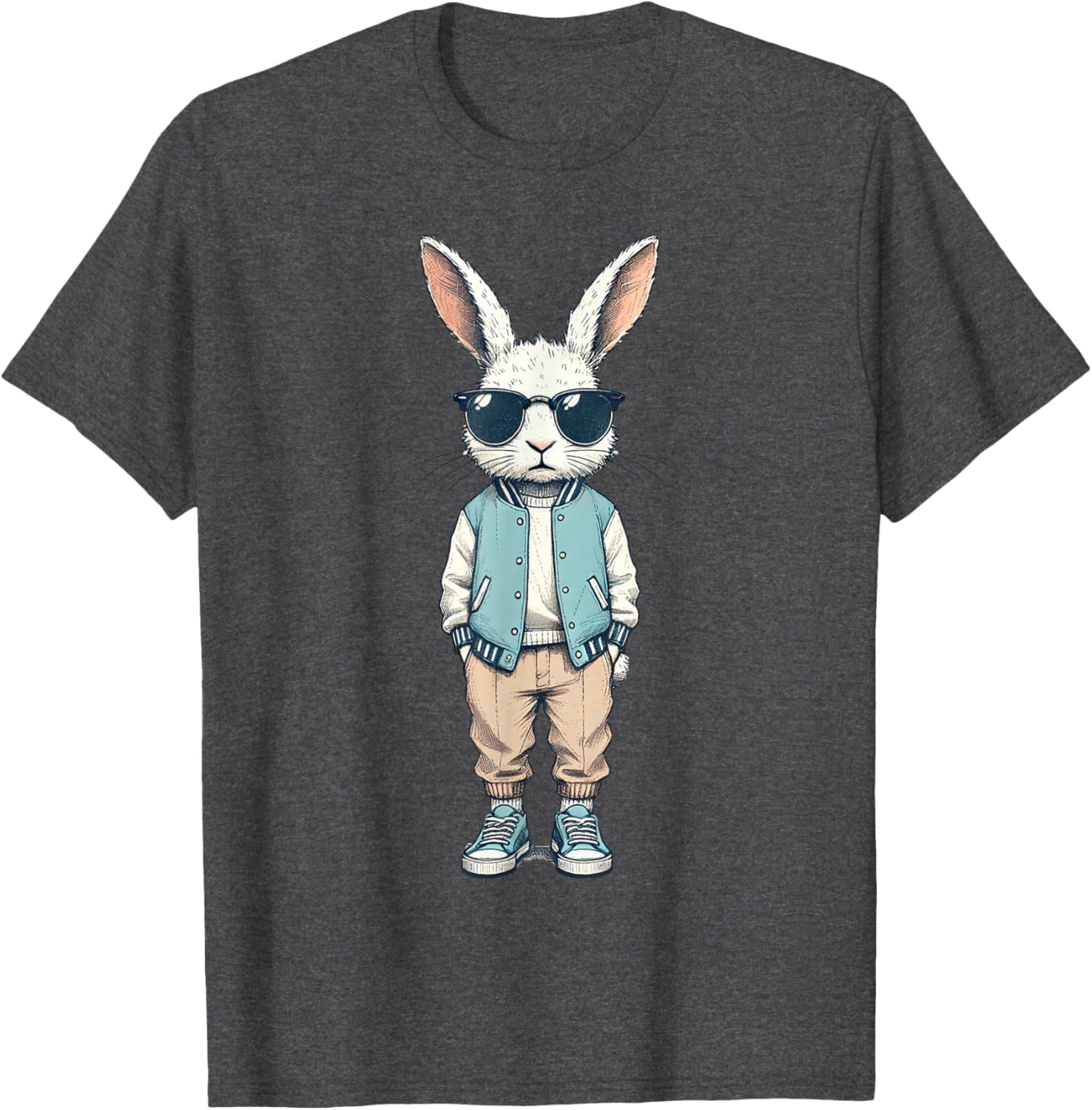 Boys Easter Bunny Rabbit T-Shirt with Sunglasses for Kids and Men - 9